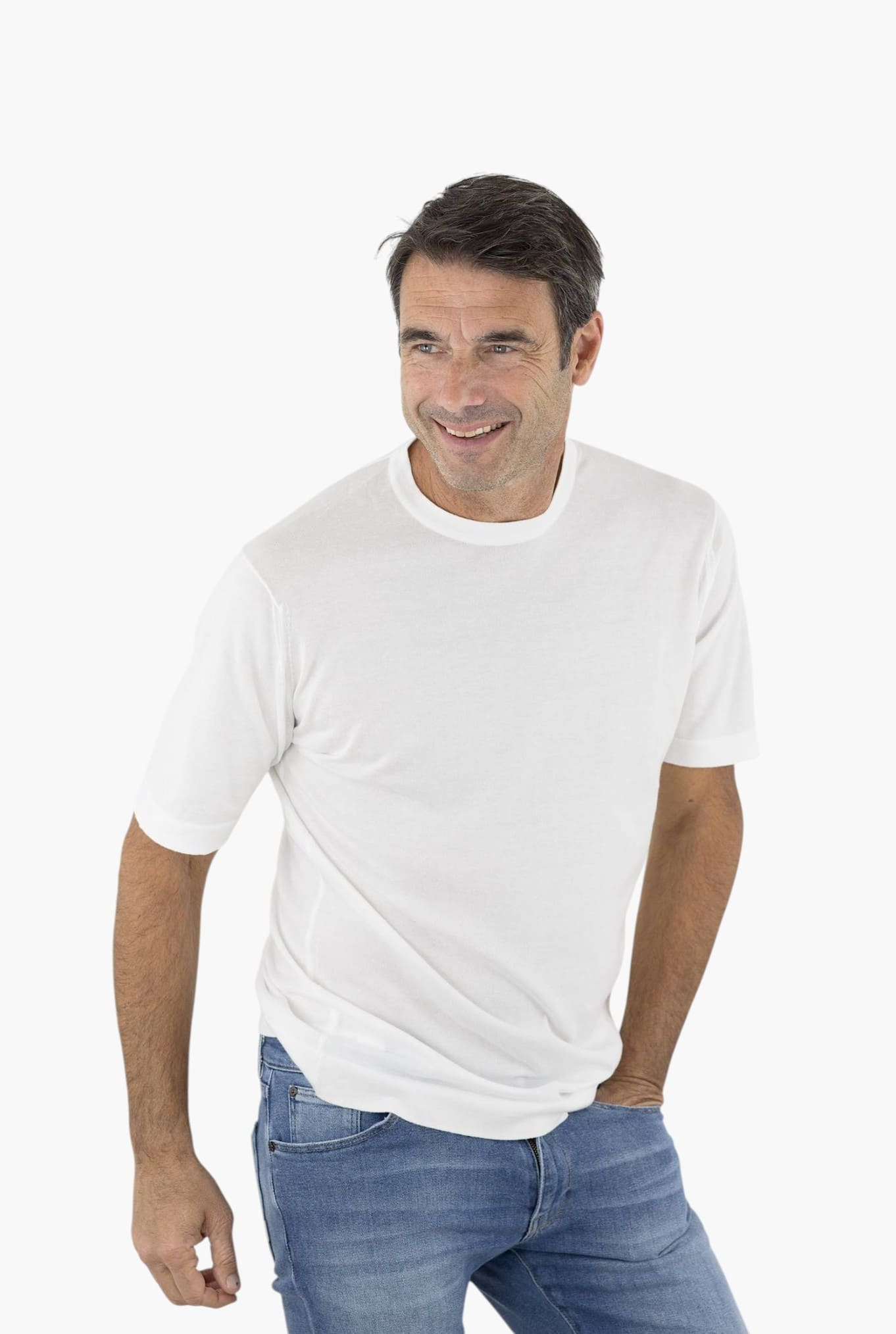 T-Shirt mod. Lorca Sea Island Cotton Bianco JOHN SMEDLEY