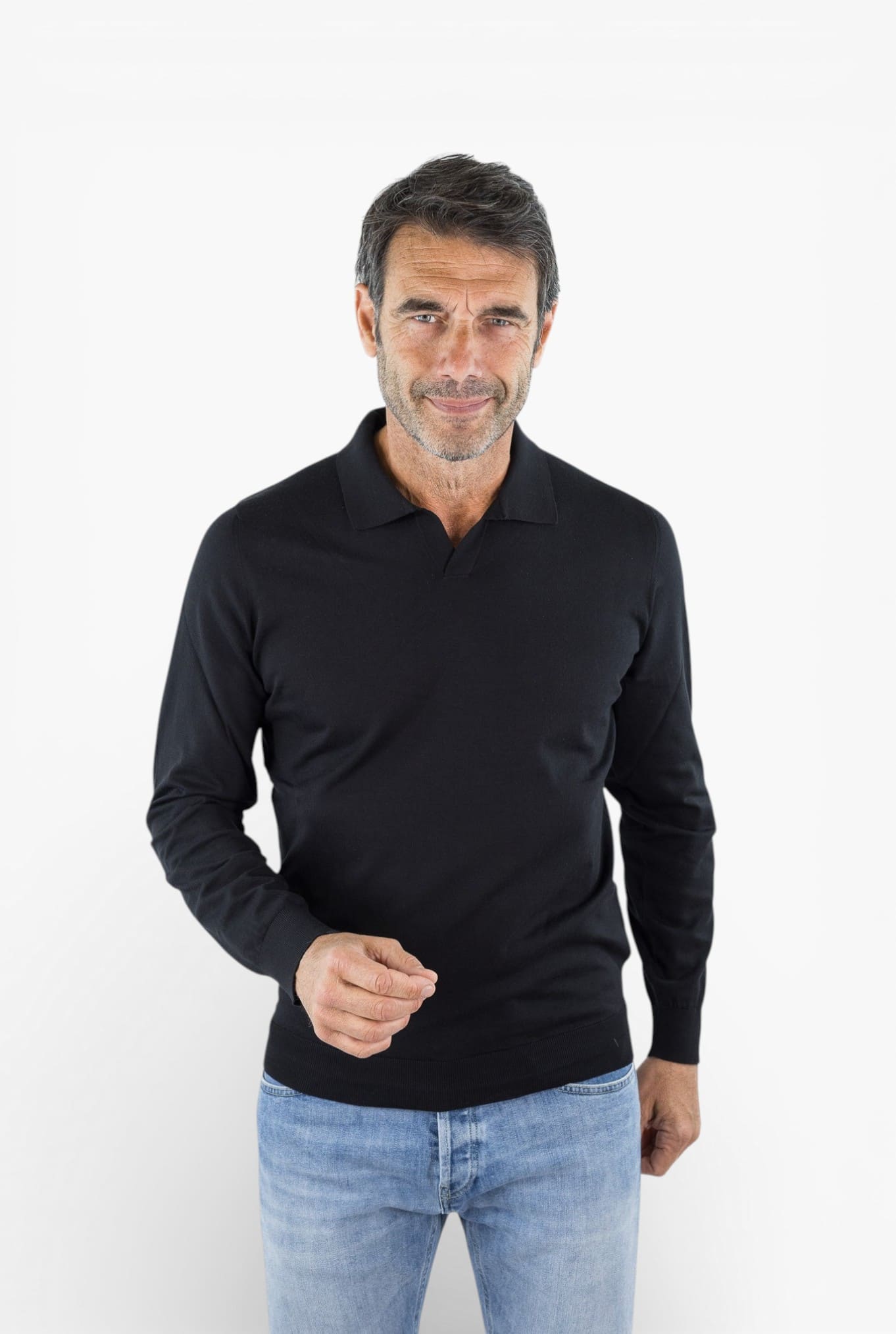 Polo Skipper Cotone Sea Island Nero