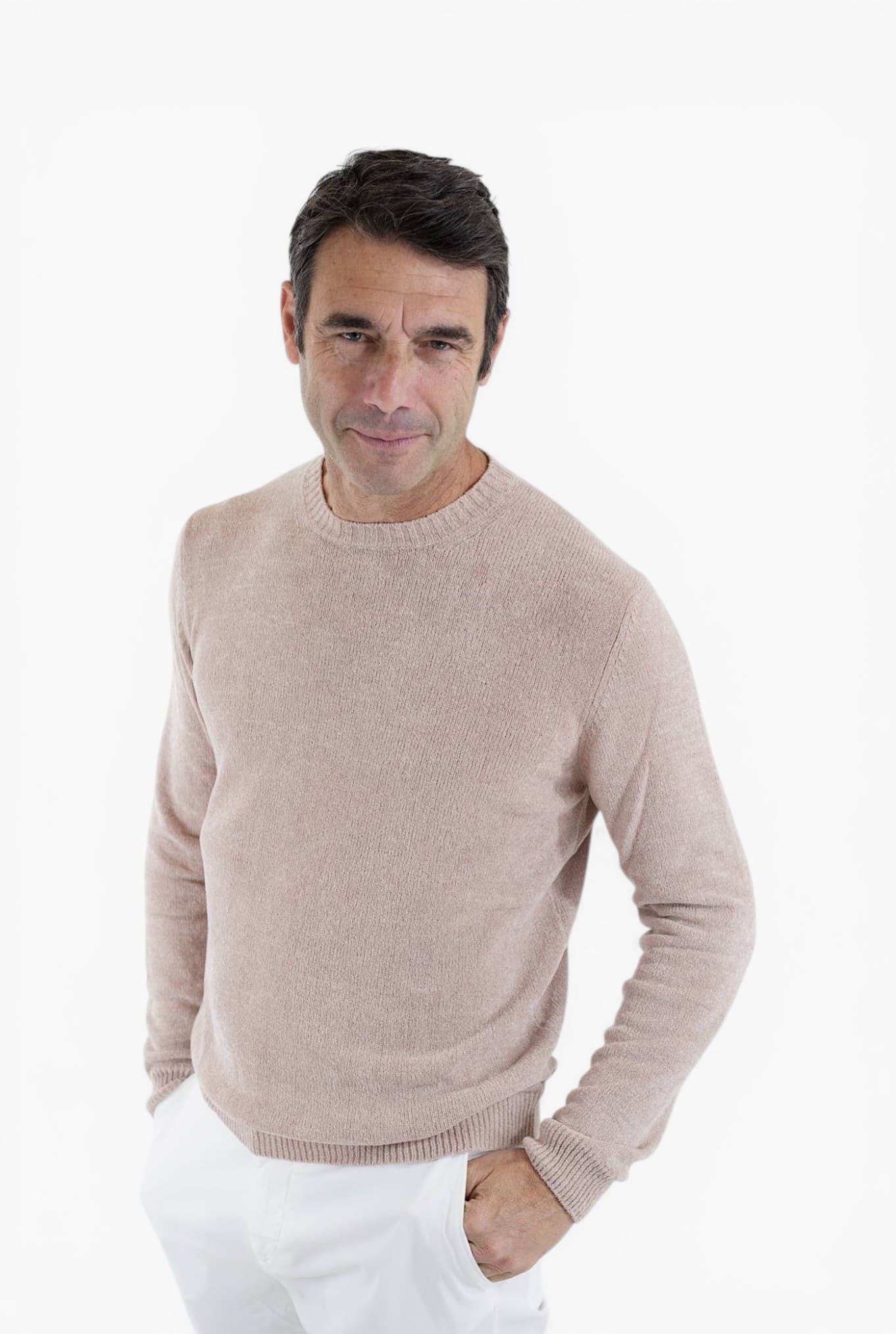 Girocollo ML in Ciniglia Beige - Guarino Store