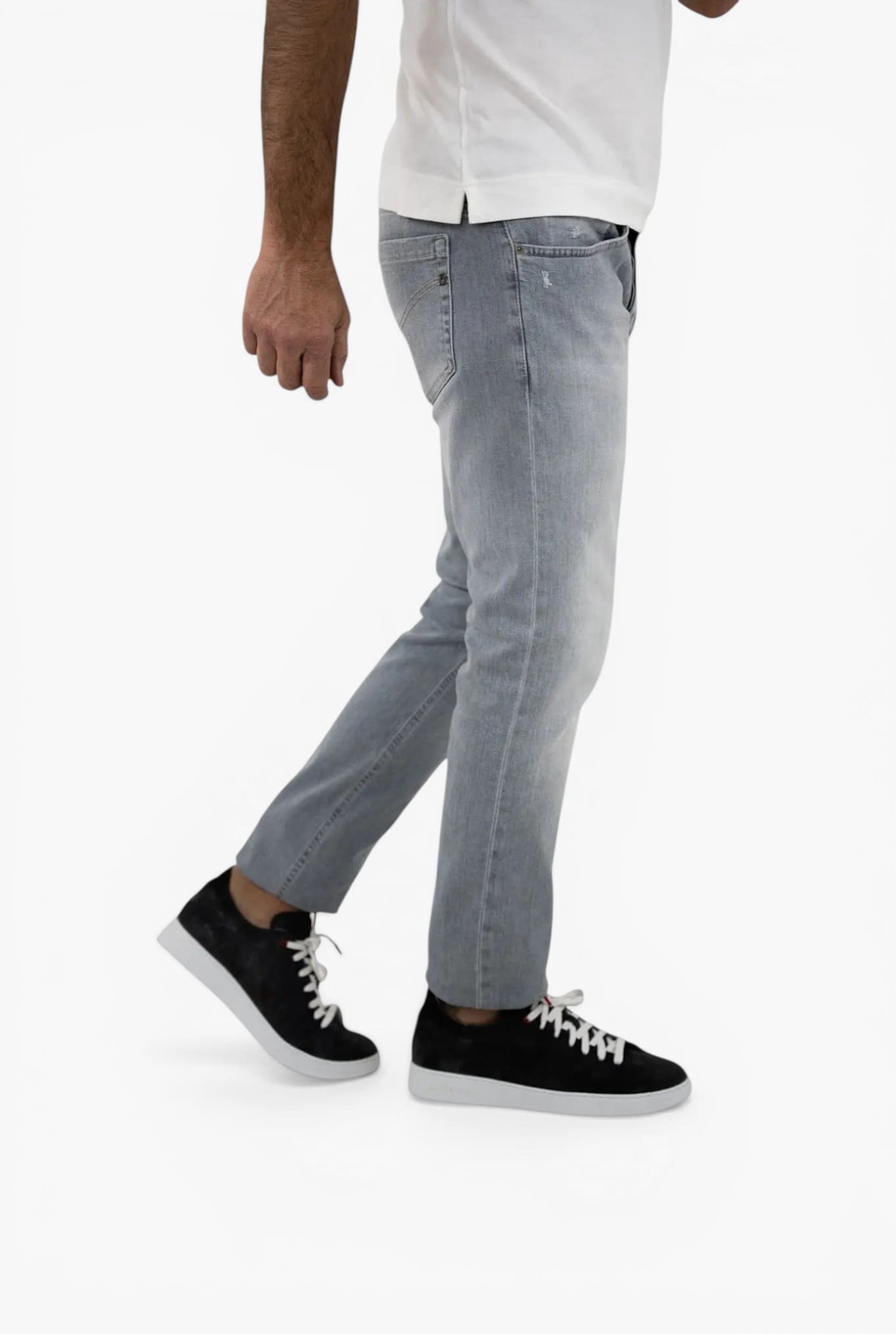 Jeans "George" Skinny in Denim Stretch Grigio - Guarino Store