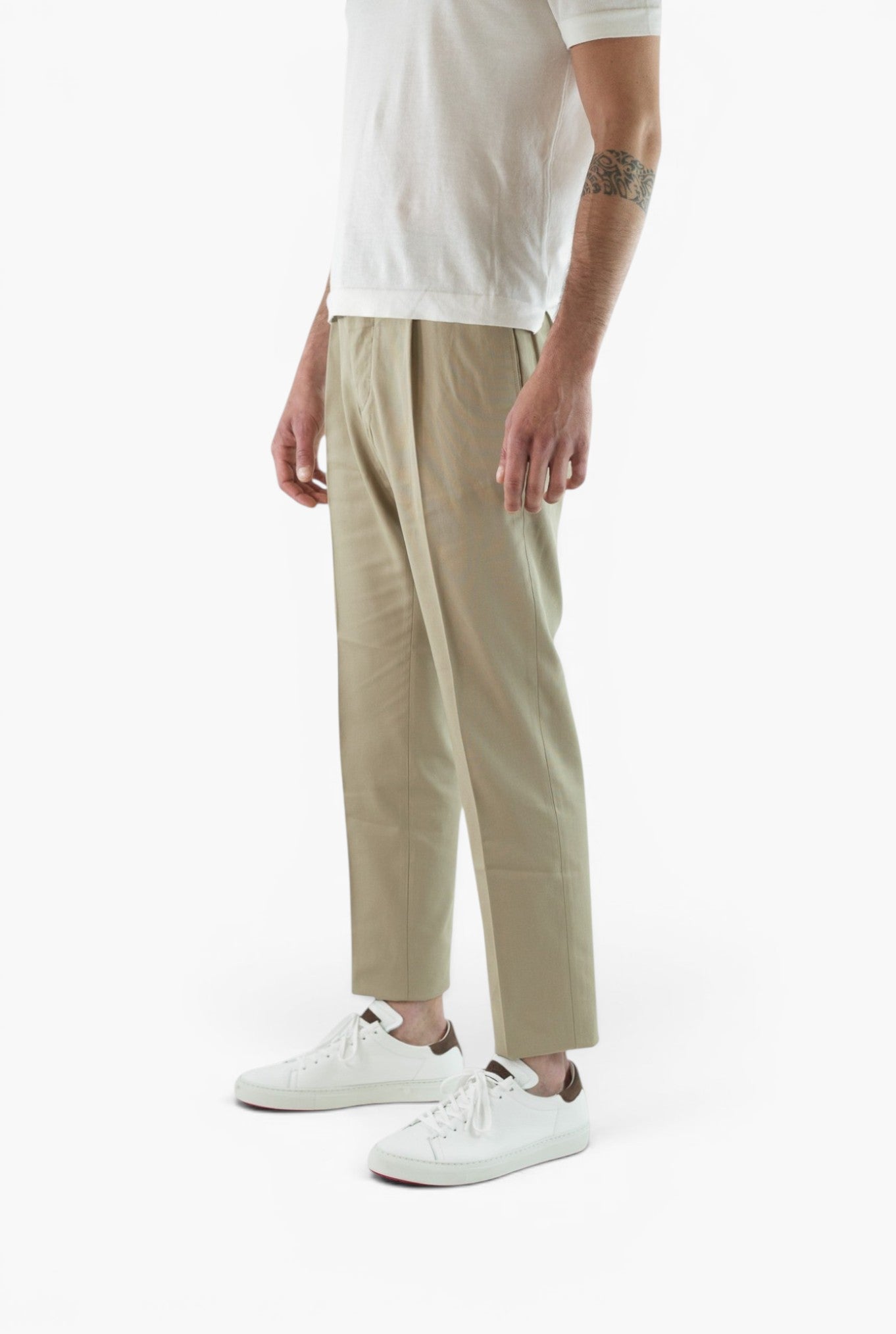 Pantaloni Cotone Crepe Beige HINDUSTRIE