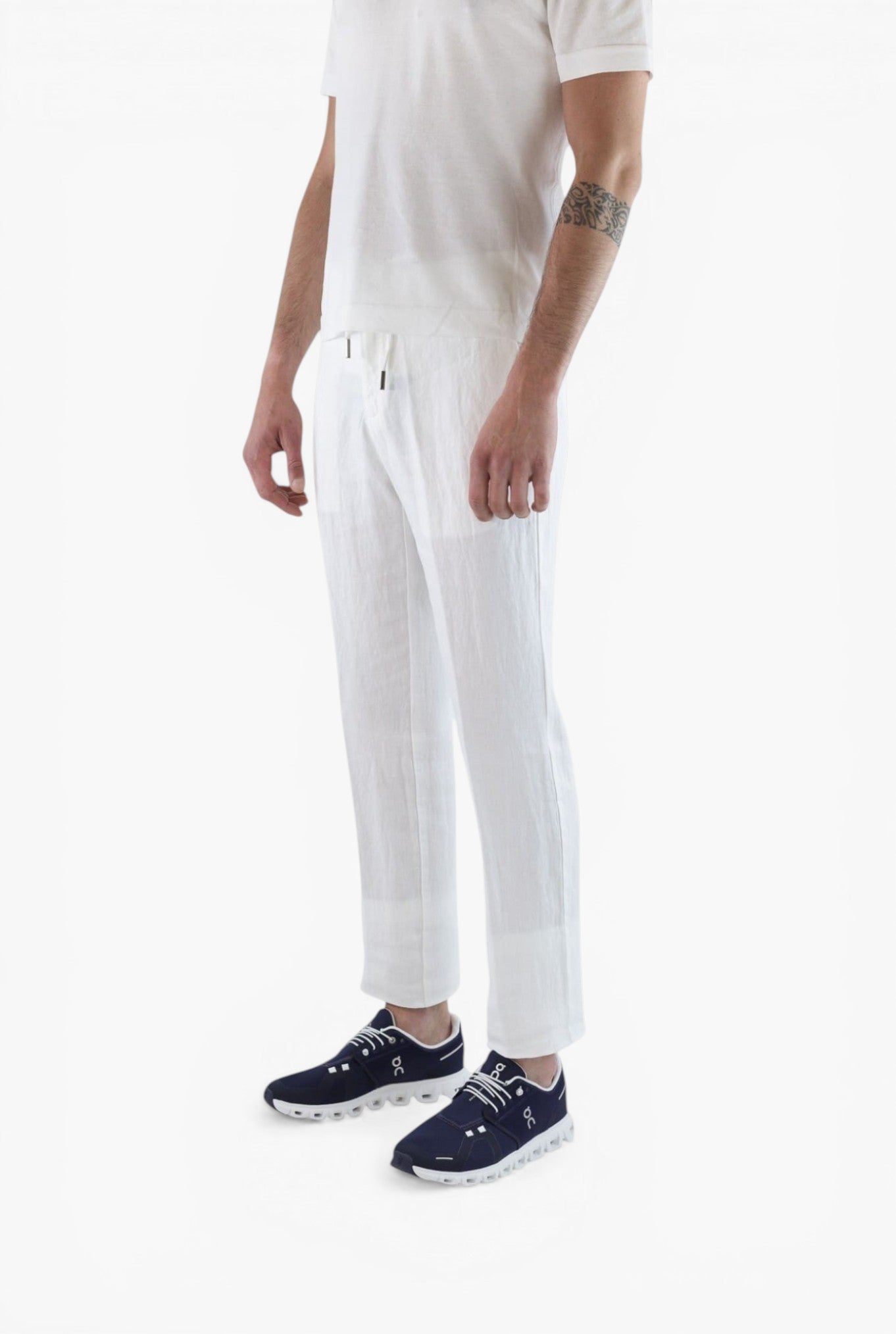 Pantaloni Coulisse Lino Bianco - Guarino Store