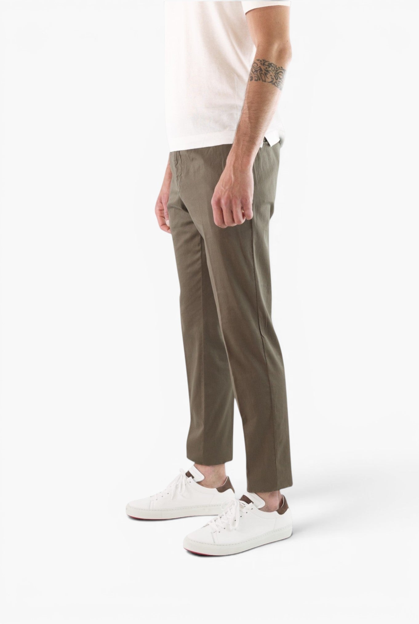 Pantaloni Supersoft Cotone Seta Fango GUARINO