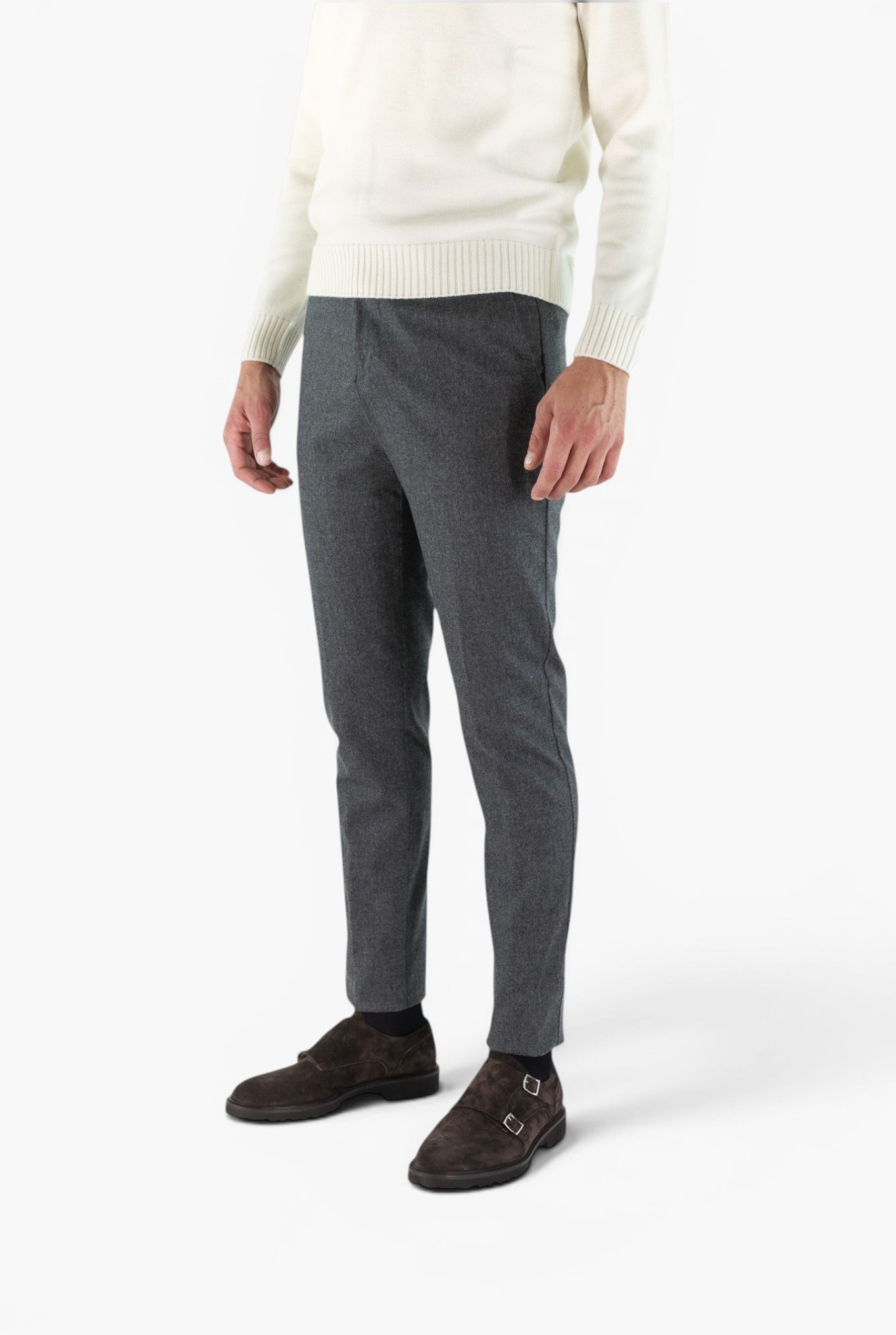 Pantaloni mod. Evo Lana Cashmere Grigio Medio PESCAROLO