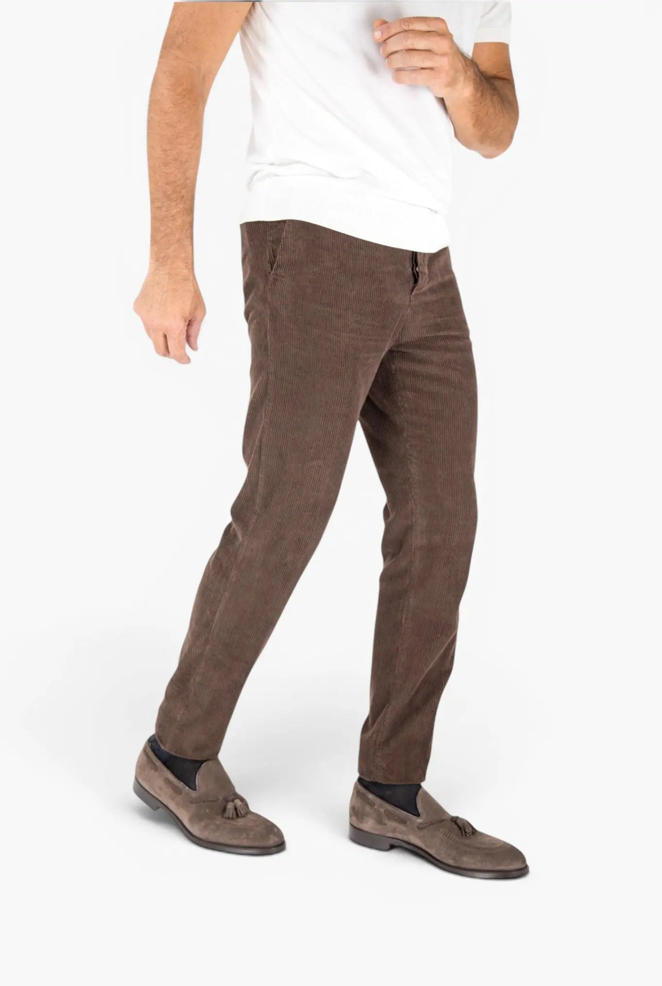 Pantaloni Velluto Castagna KITON