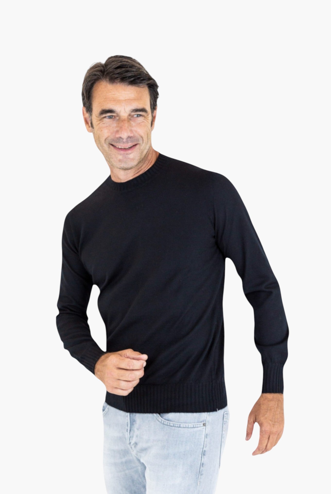 FIORONI Girocollo Cashmere Duvet Nero