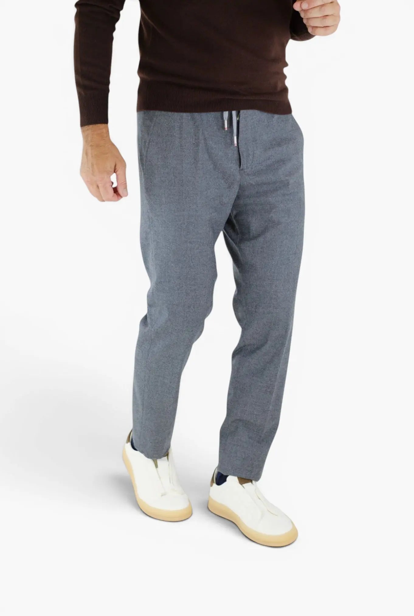 Pantaloni Cashmere con Coulisse Grigio PESCAROLO