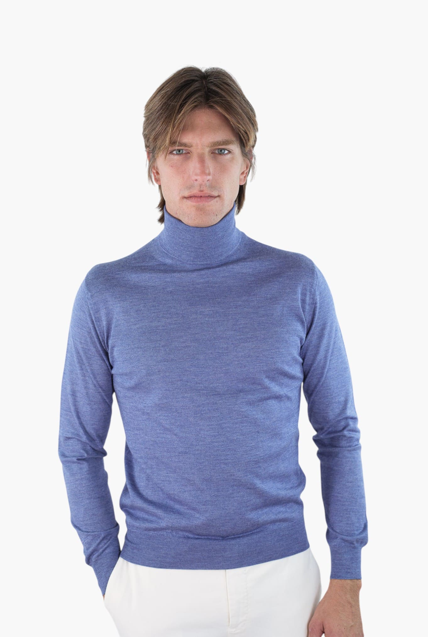 Dolcevita Cashmere e Seta Superlight Avio