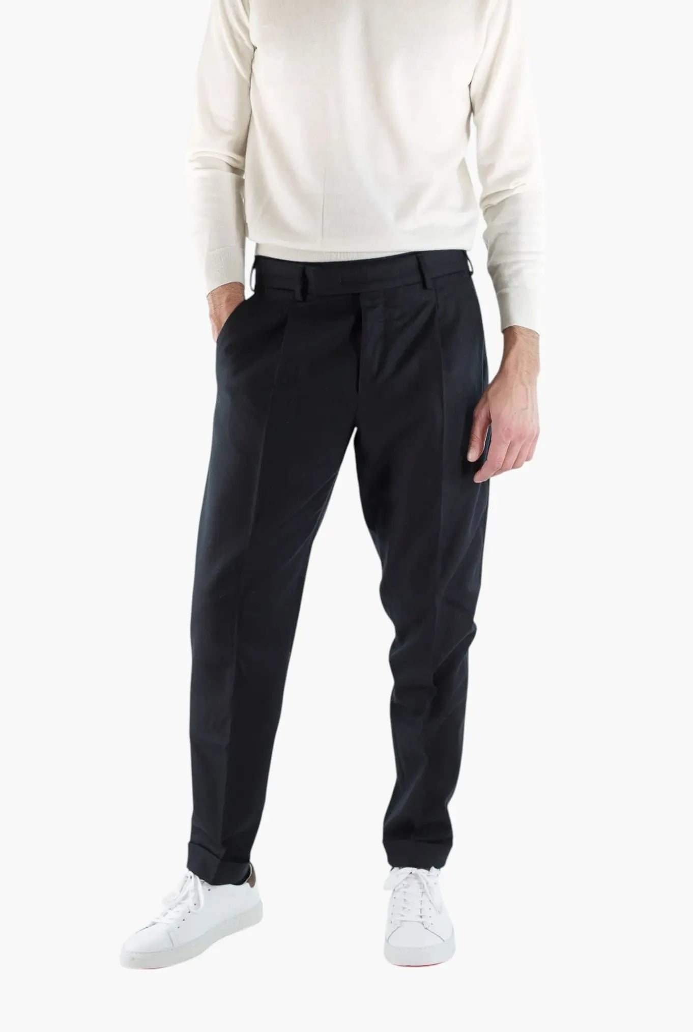 Pantaloni "Edge Rebel" Lana Cashmere Nero PT