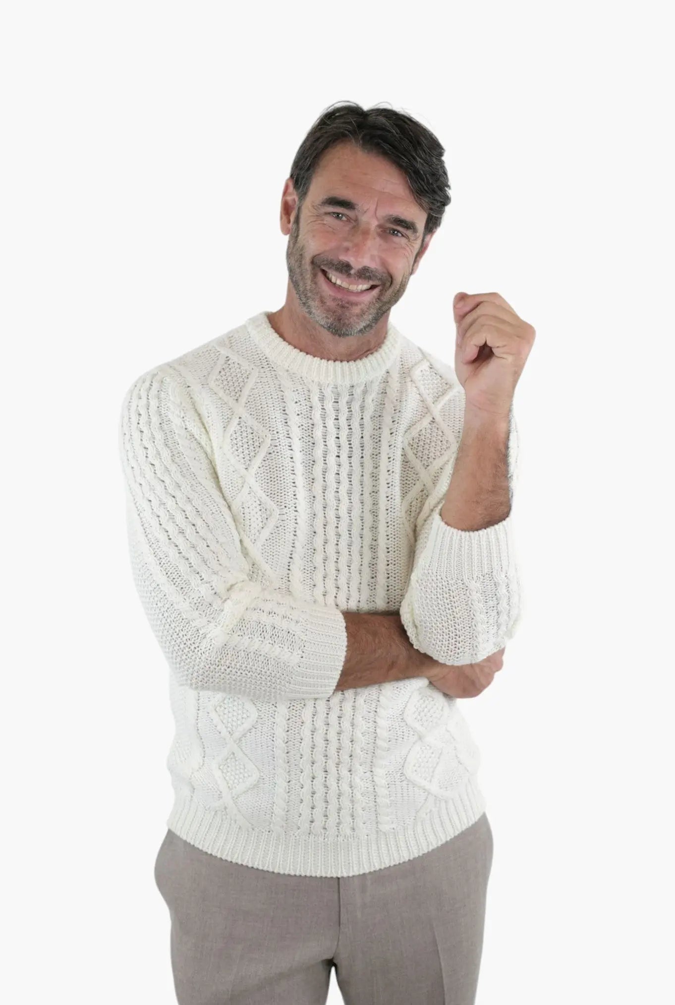 Girocollo "The King of Cool" Bianco Lana RAKKI'