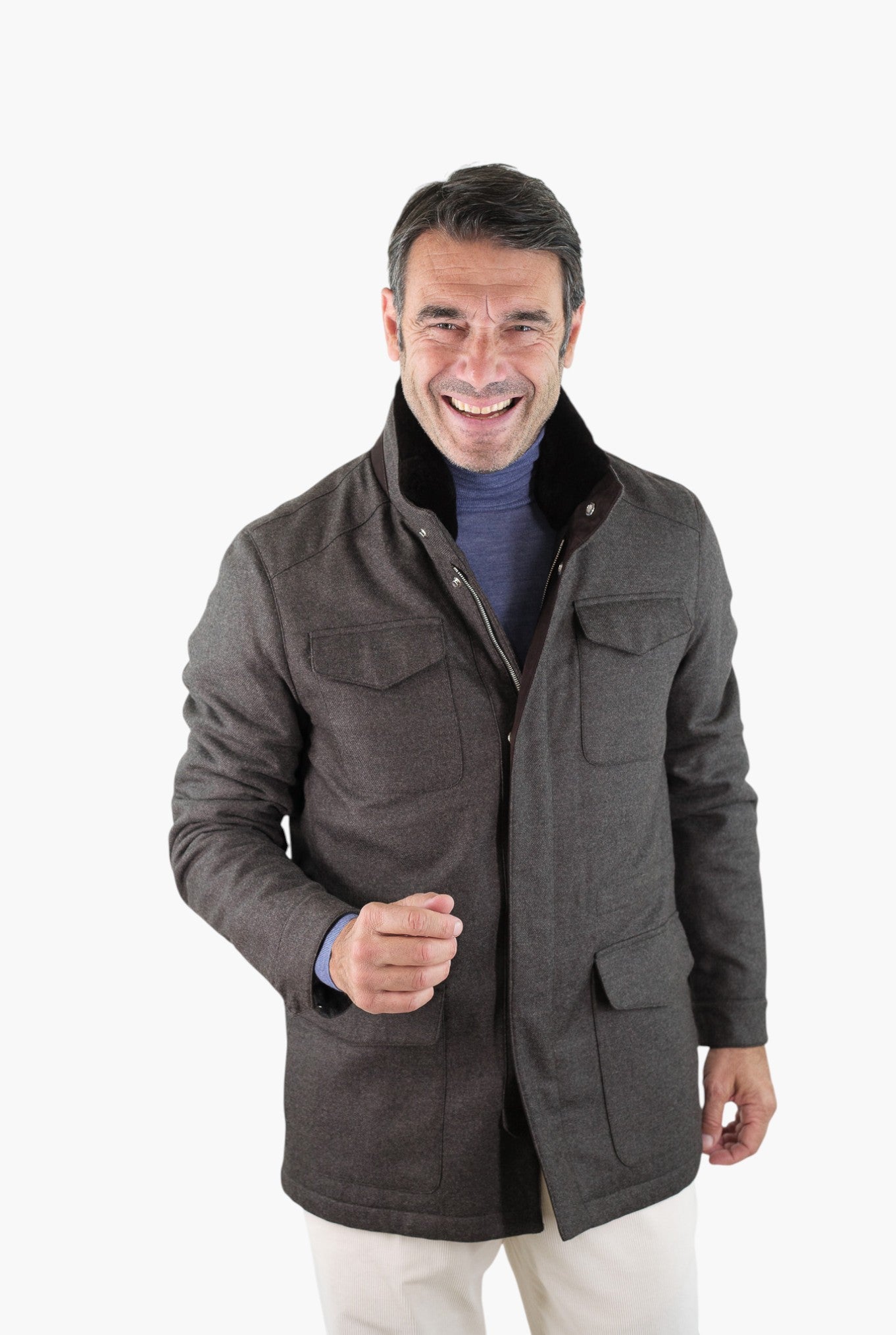 MANDELLI Field Jacket Lana Cashmere Testa Moro