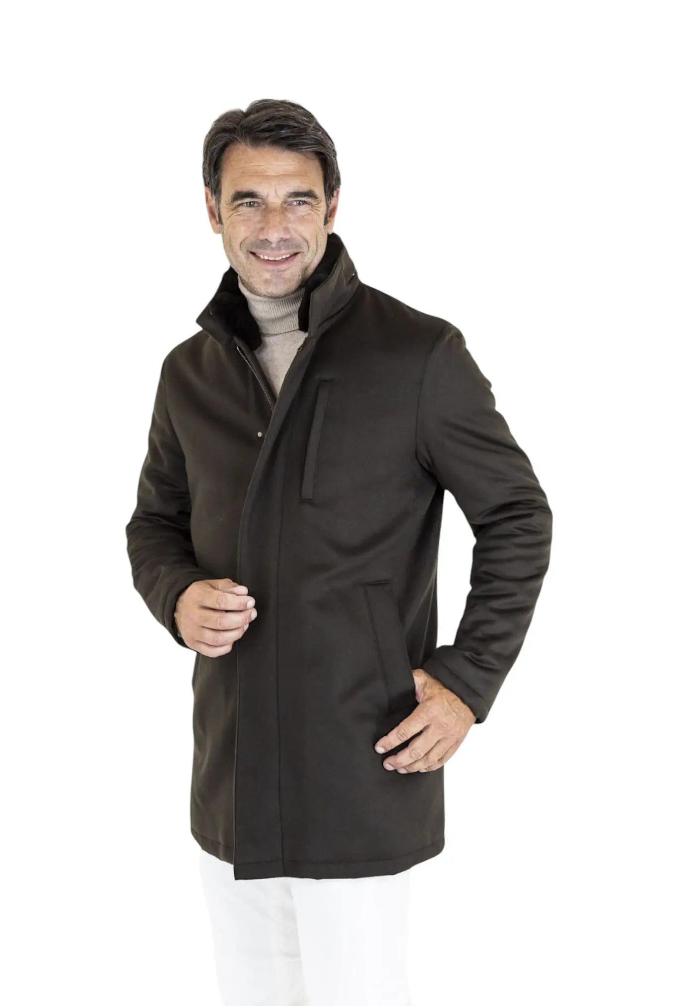 Giaccone Cashmere Castorino Removibile Testa di Moro GUARINO