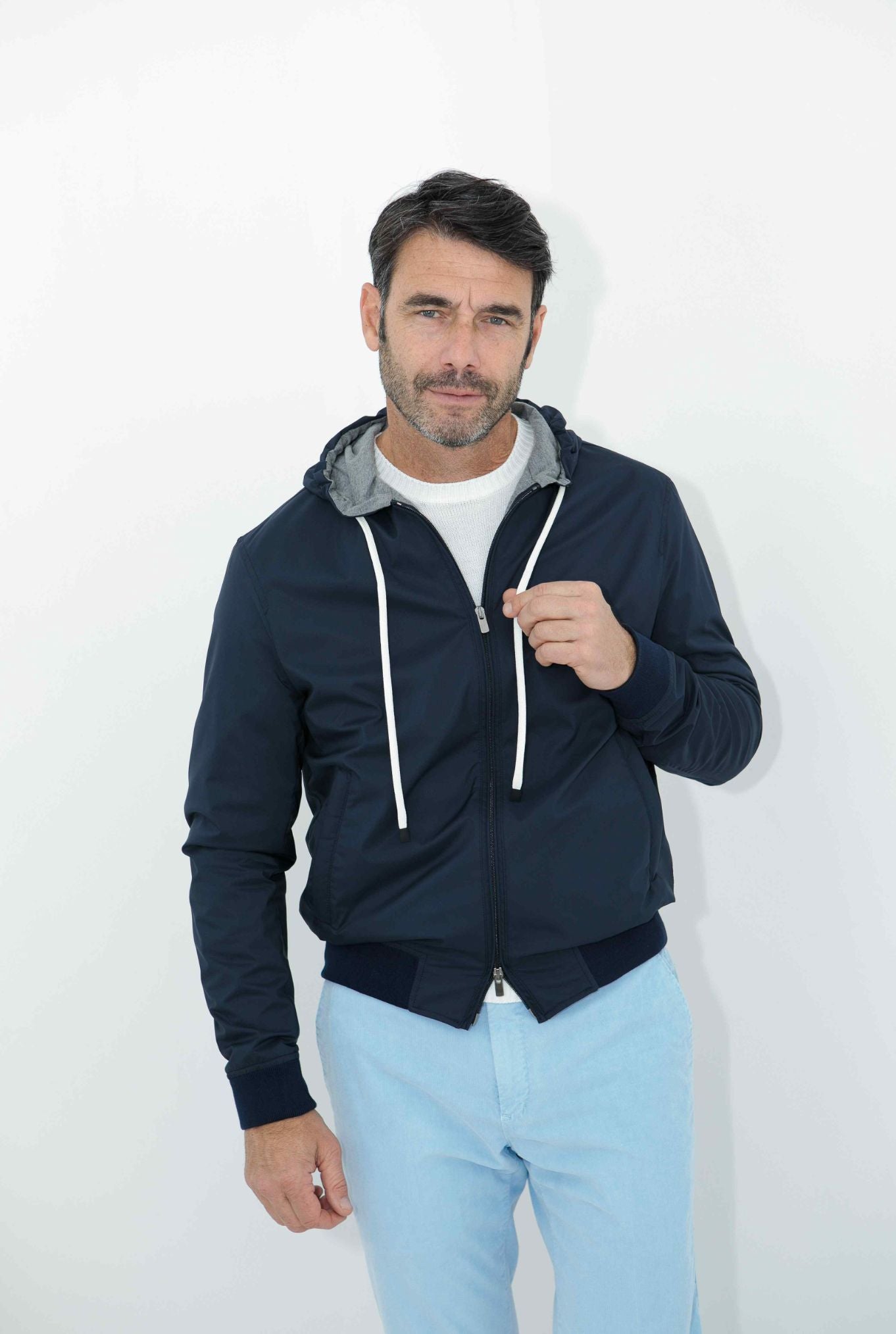 GUARINO Giubbino con Cappuccio Blu - Guarino Store