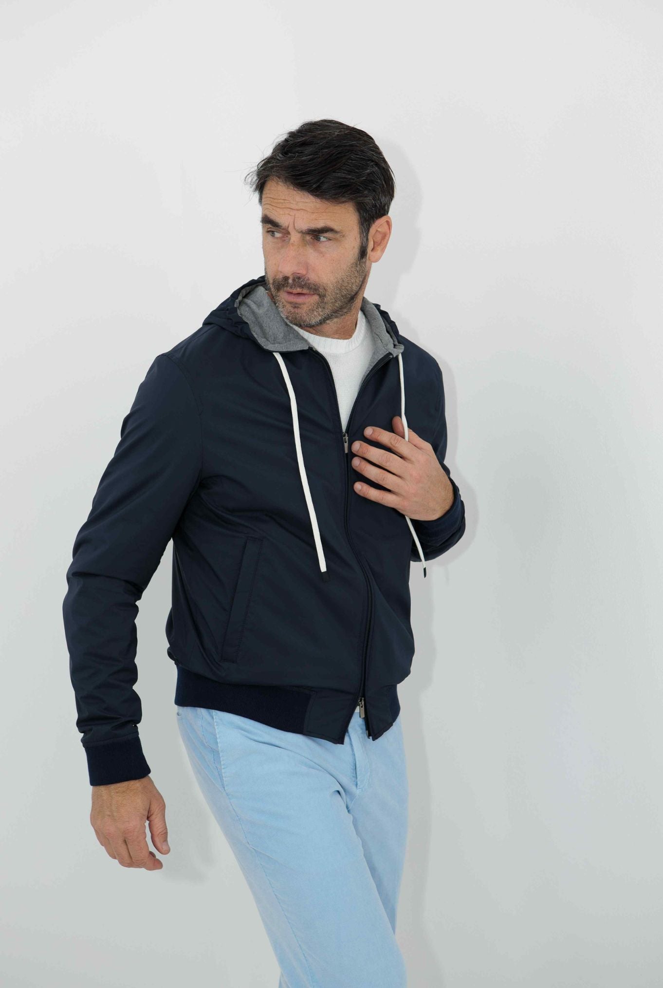 GUARINO Giubbino con Cappuccio Blu - Guarino Store