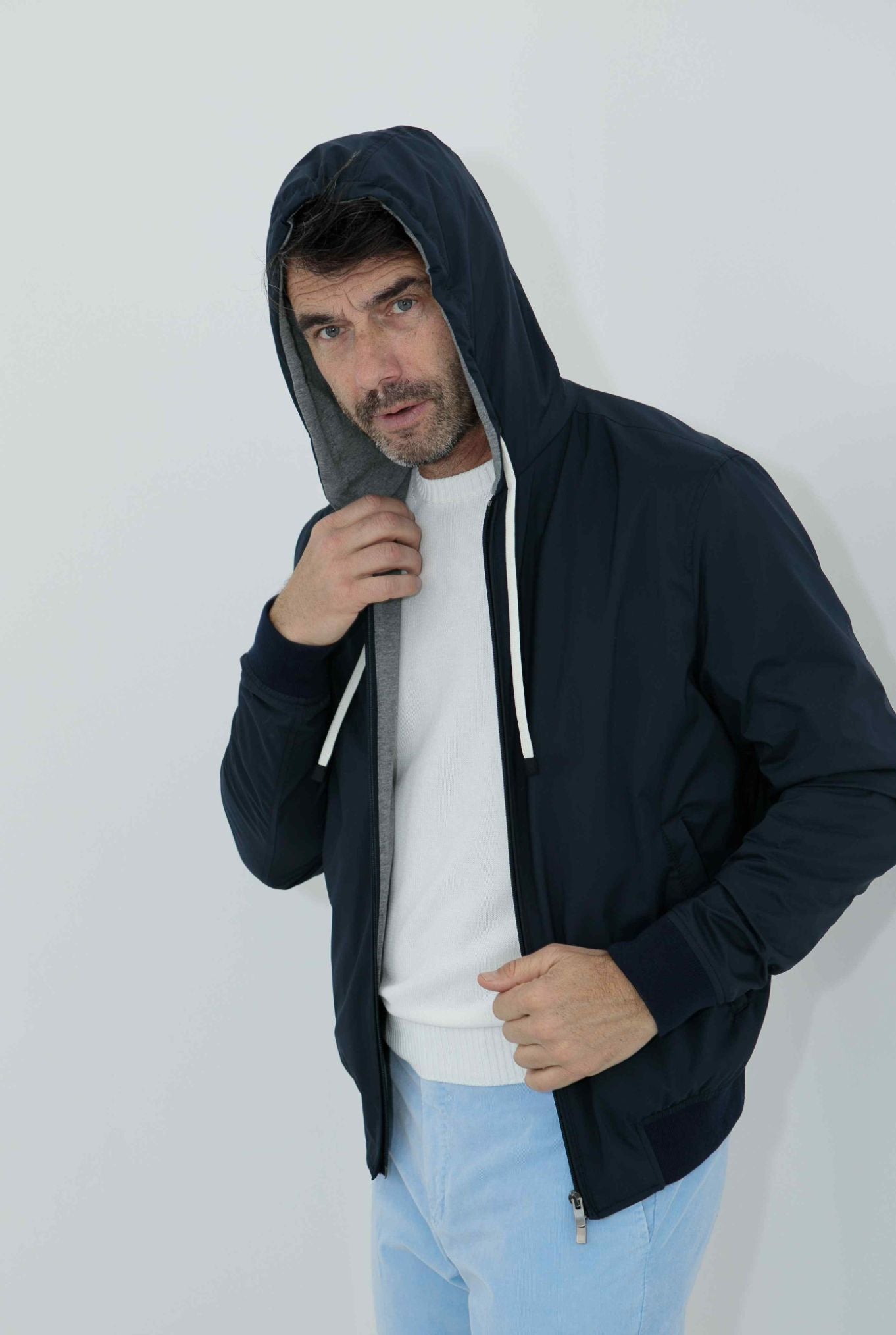 GUARINO Giubbino con Cappuccio Blu - Guarino Store