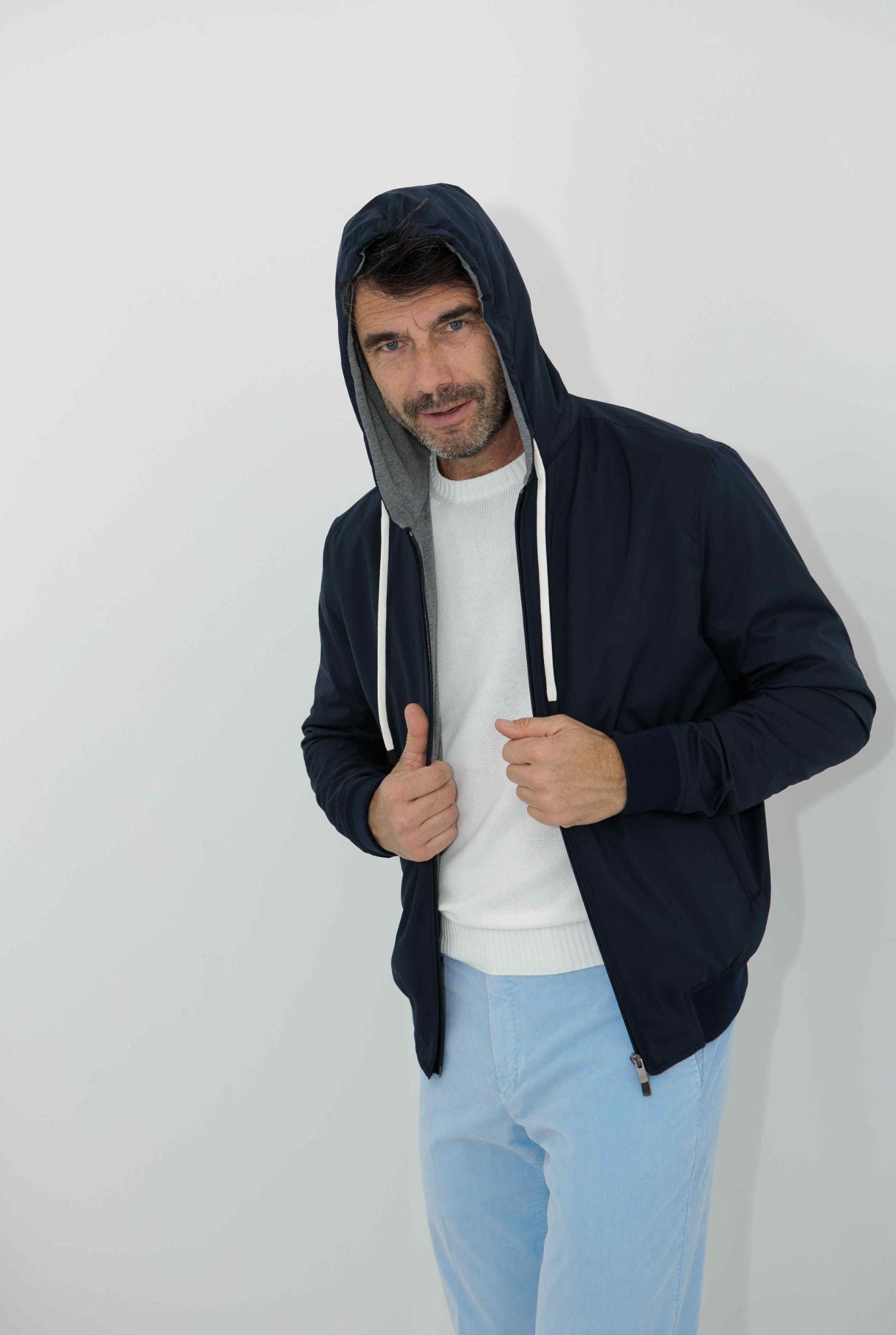 GUARINO Giubbino con Cappuccio Blu - Guarino Store