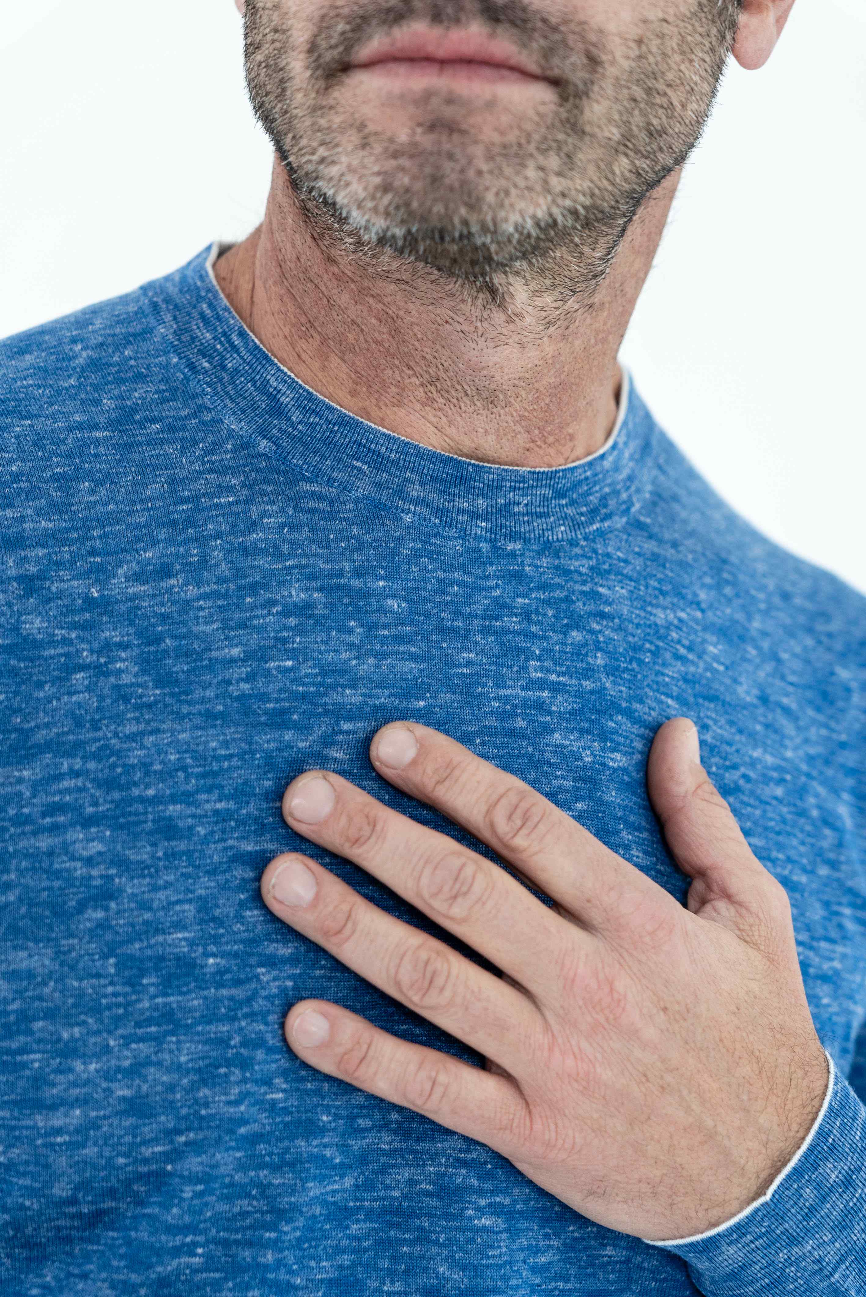 SVEVO PARMA Girocollo Seta e Lino Manica Lunga Azzurro Mélange - Guarino Store