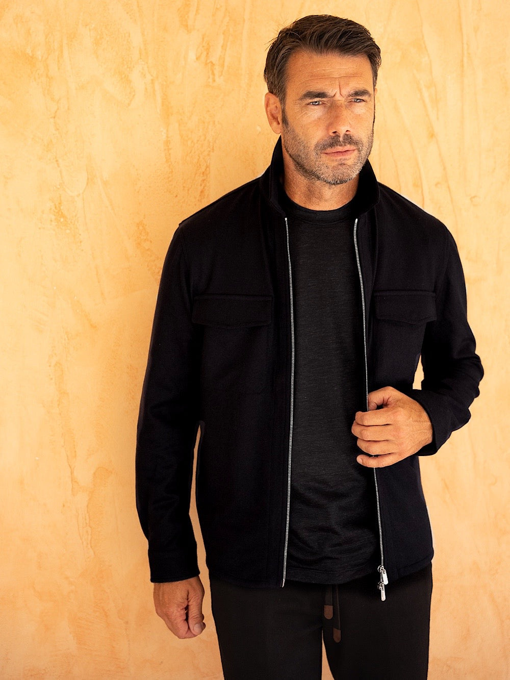 Pescarolo Giubbino in Cashmere Elasticizzato nero - Guarino Store