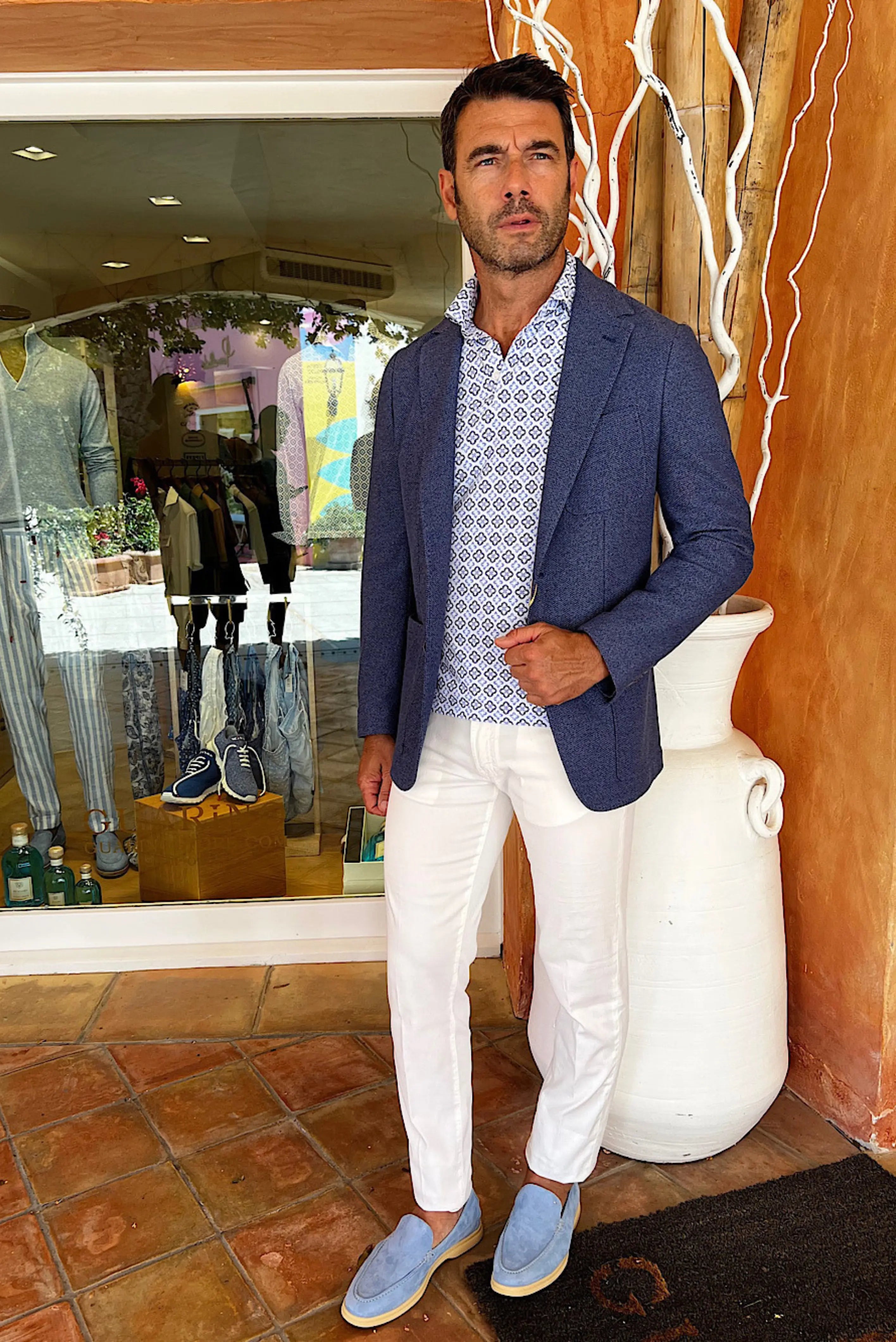 Canali Giacca Sfoderata 2 Bottoni Azzurra - Guarino Store