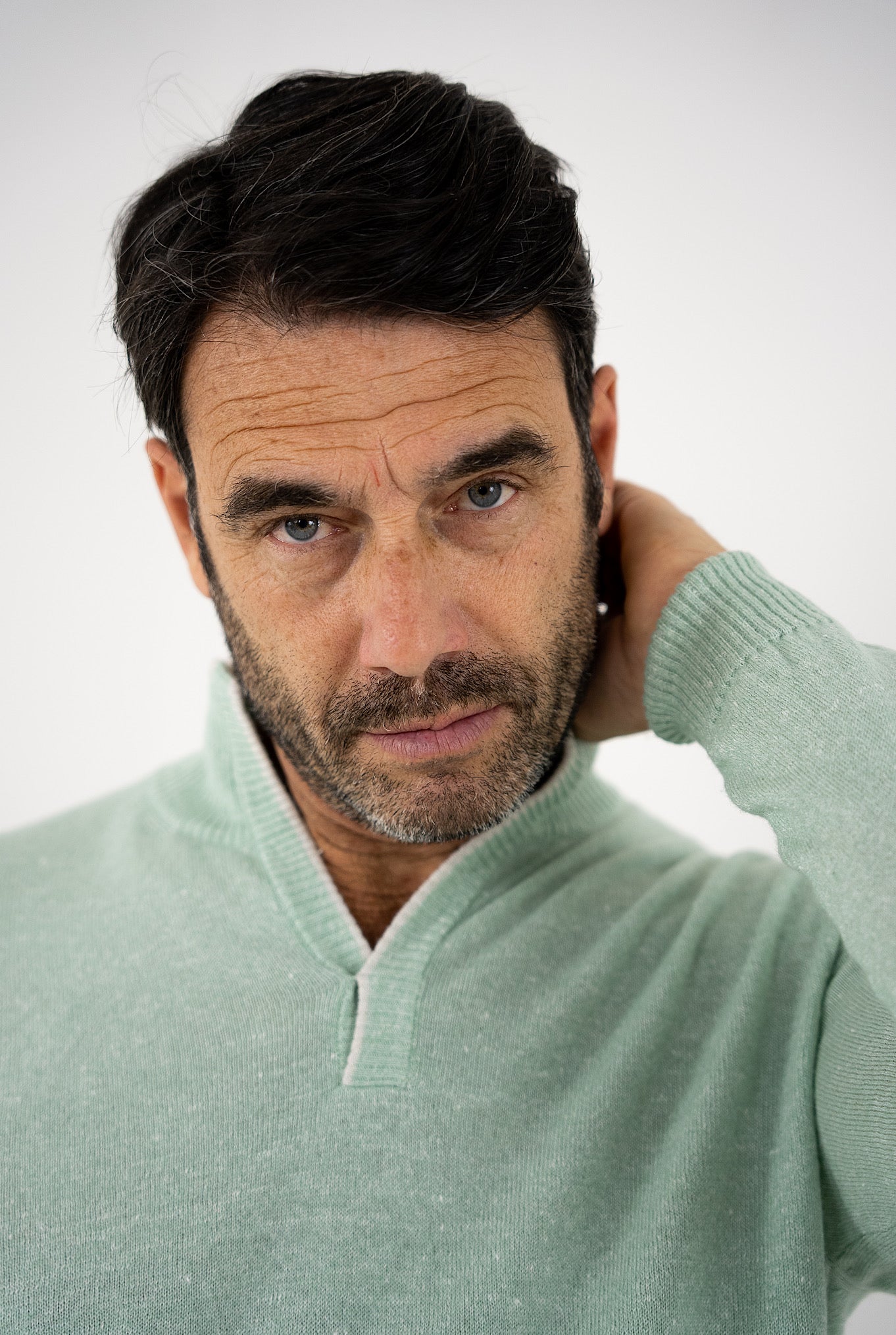 SETTEFILI CASHMERE Maglia in Cashmere e Lino Verde Mélange - Guarino Store