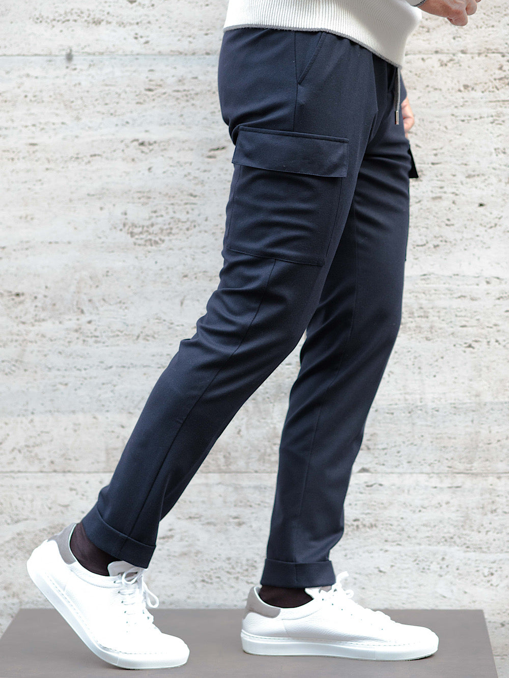 Pantalone con Coulisse Cargo Blu - Guarino Store