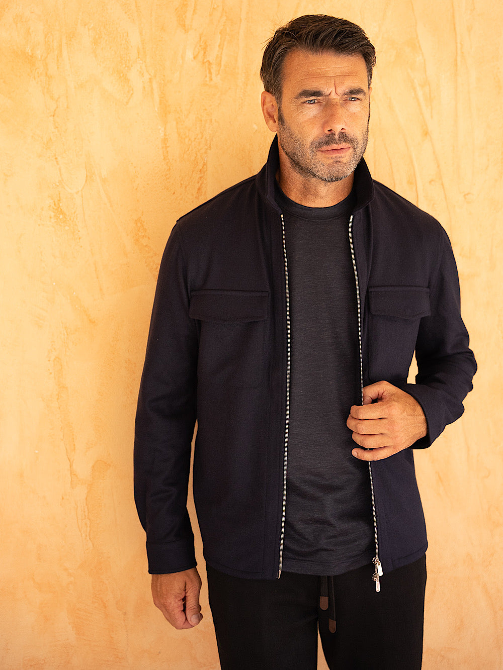 Pescarolo Giubbino Cashmere Elasticizzato blu scuro - Guarino Store