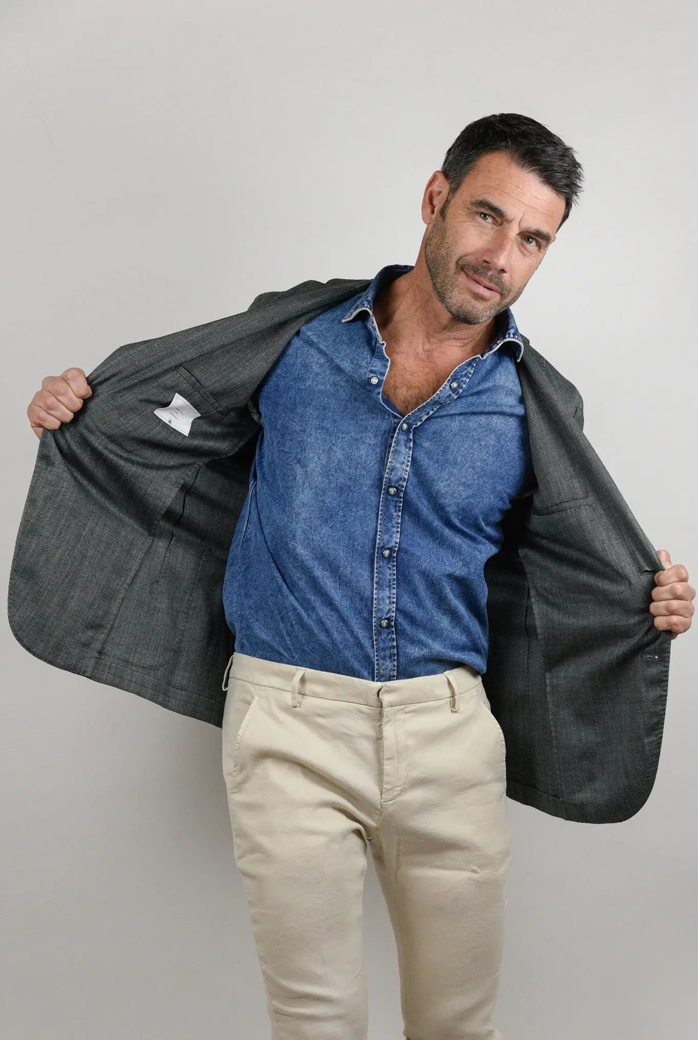 Boglioli Giacca K-Jacket spinata verde - Guarino Store