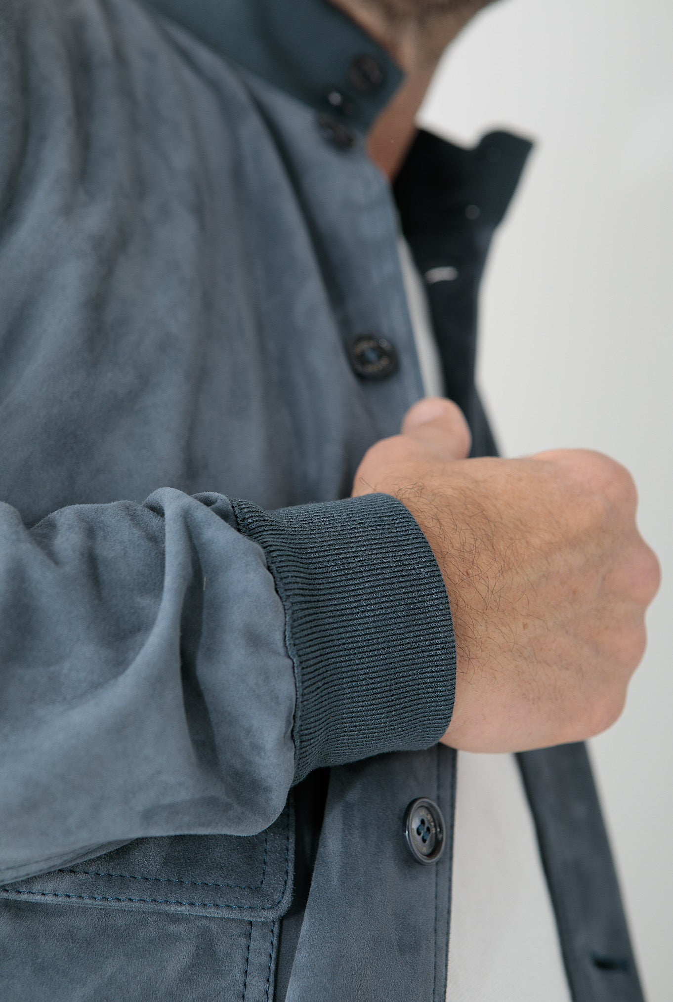 VALSTAR Giubbino in Suede Sfoderato Blu Marino - Guarino Store