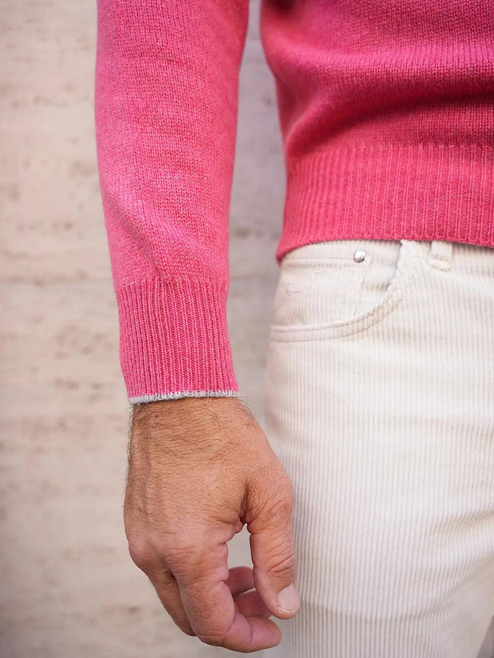 Girocollo cashmere tessuto Loro Piana rosso - Guarino Store