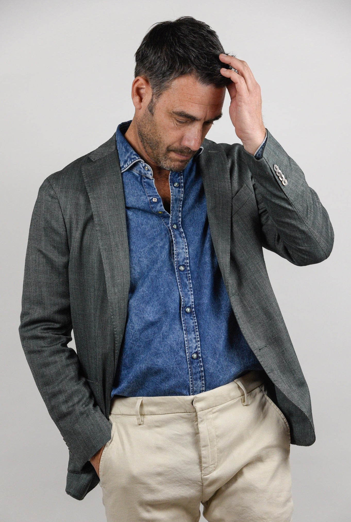 Boglioli Giacca K-Jacket spinata verde - Guarino Store