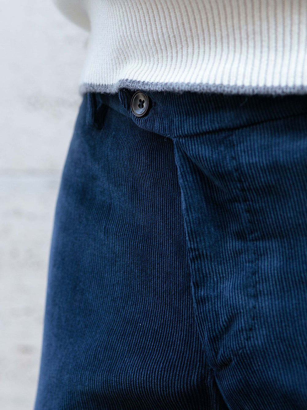 Pantalone Velluto Cotone e Cashmere Blu - Guarino Store