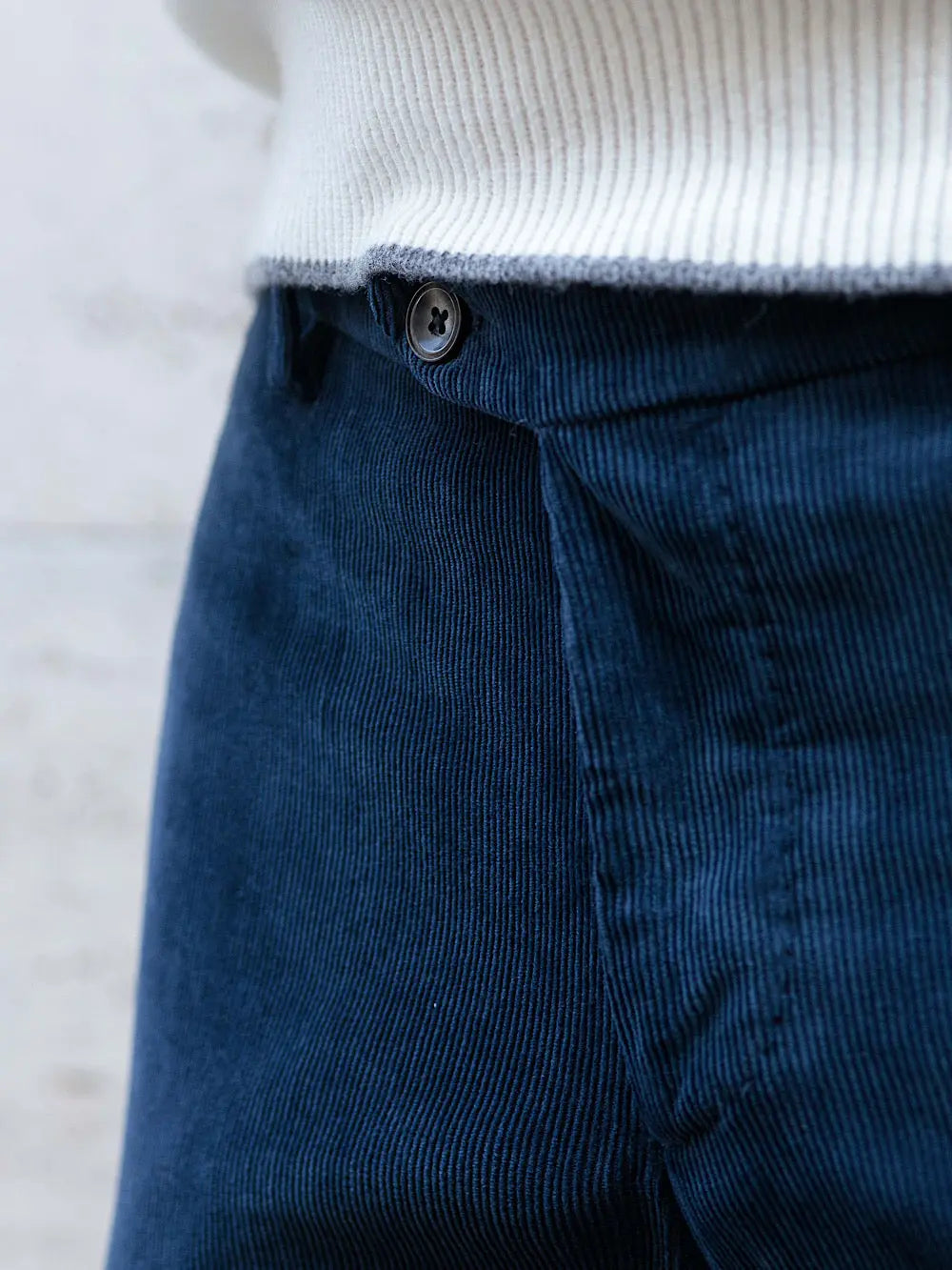 Pantalone Velluto Cotone e Cashmere Blu - Guarino Store
