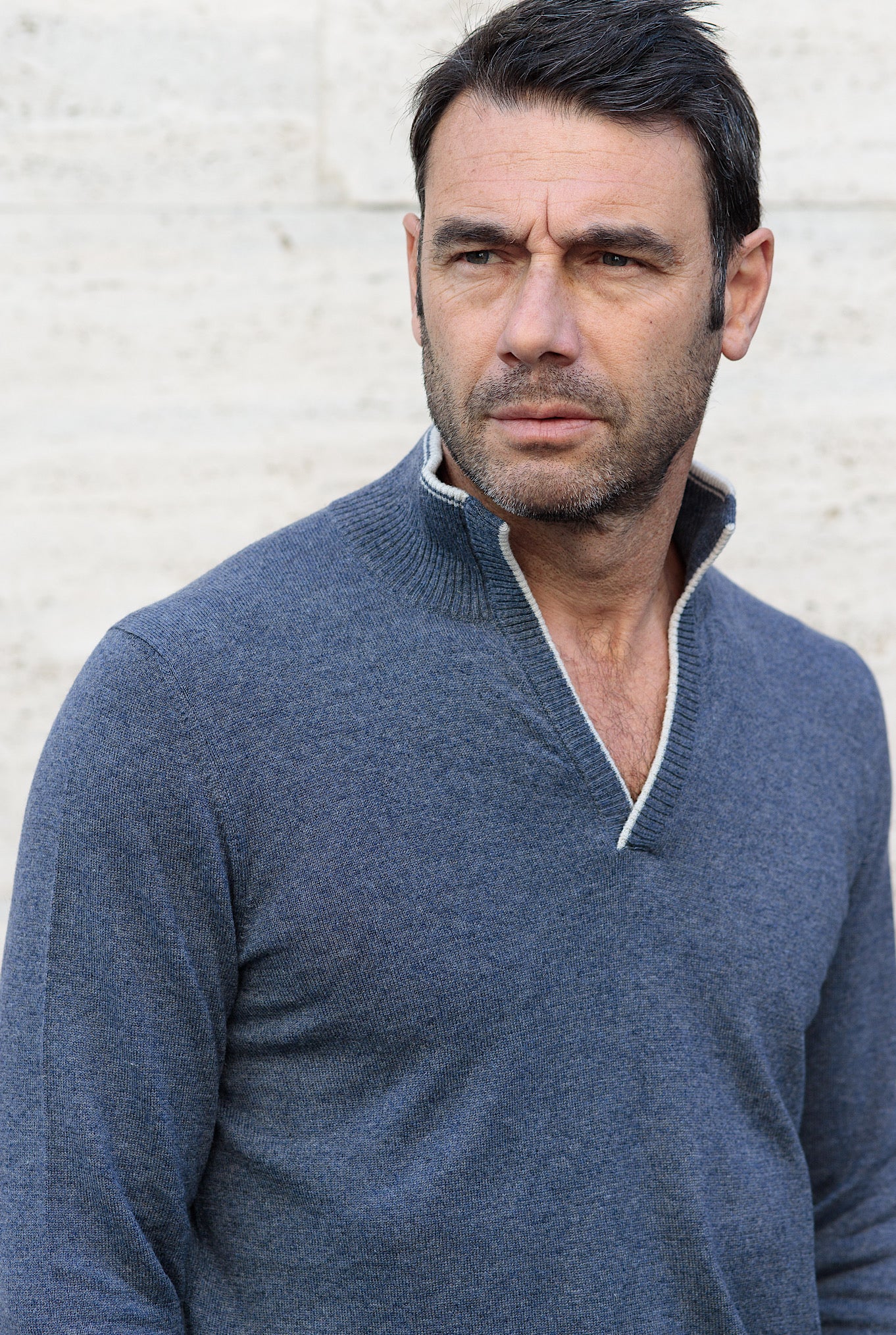 SETTEFILI CASHMERE Maglia Caswhmere e Lino Blu Mélange - Guarino Store