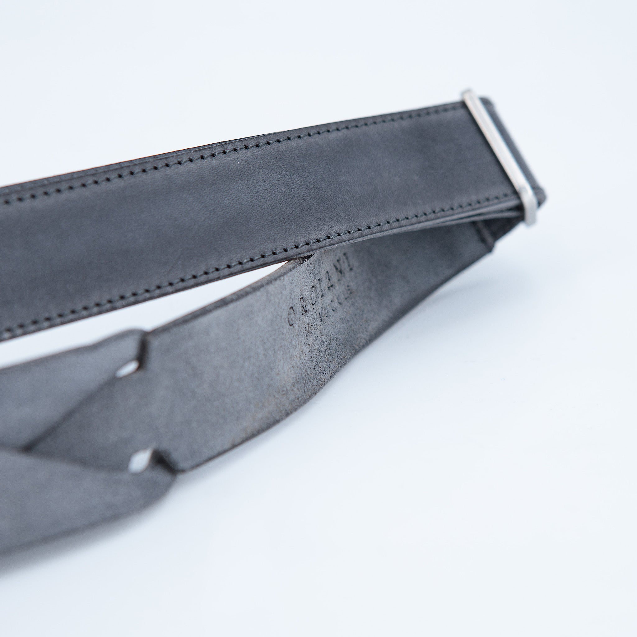 Cintura Nobuckle pelle grigia - Guarino Store