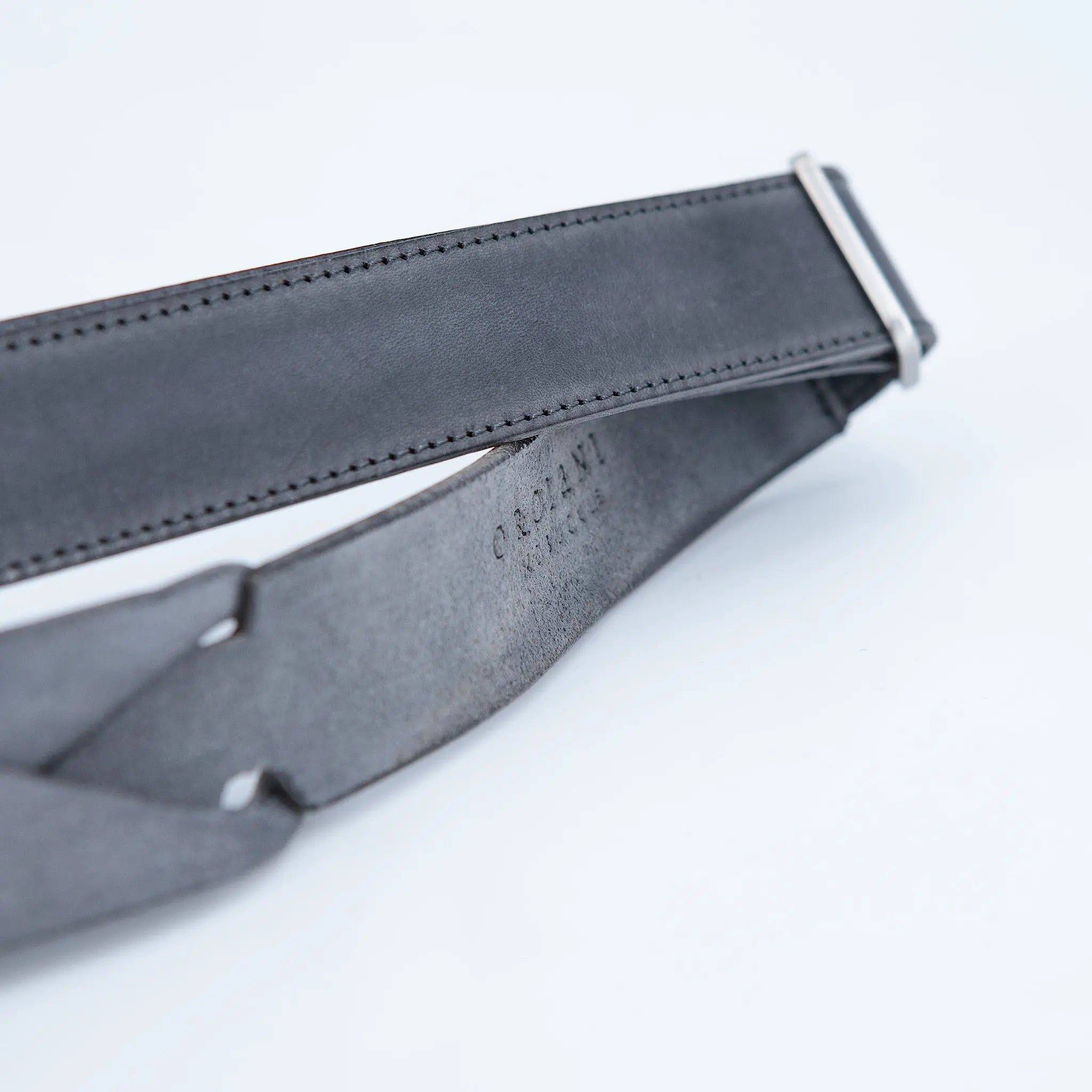 Cintura Nobuckle pelle grigia - Guarino Store