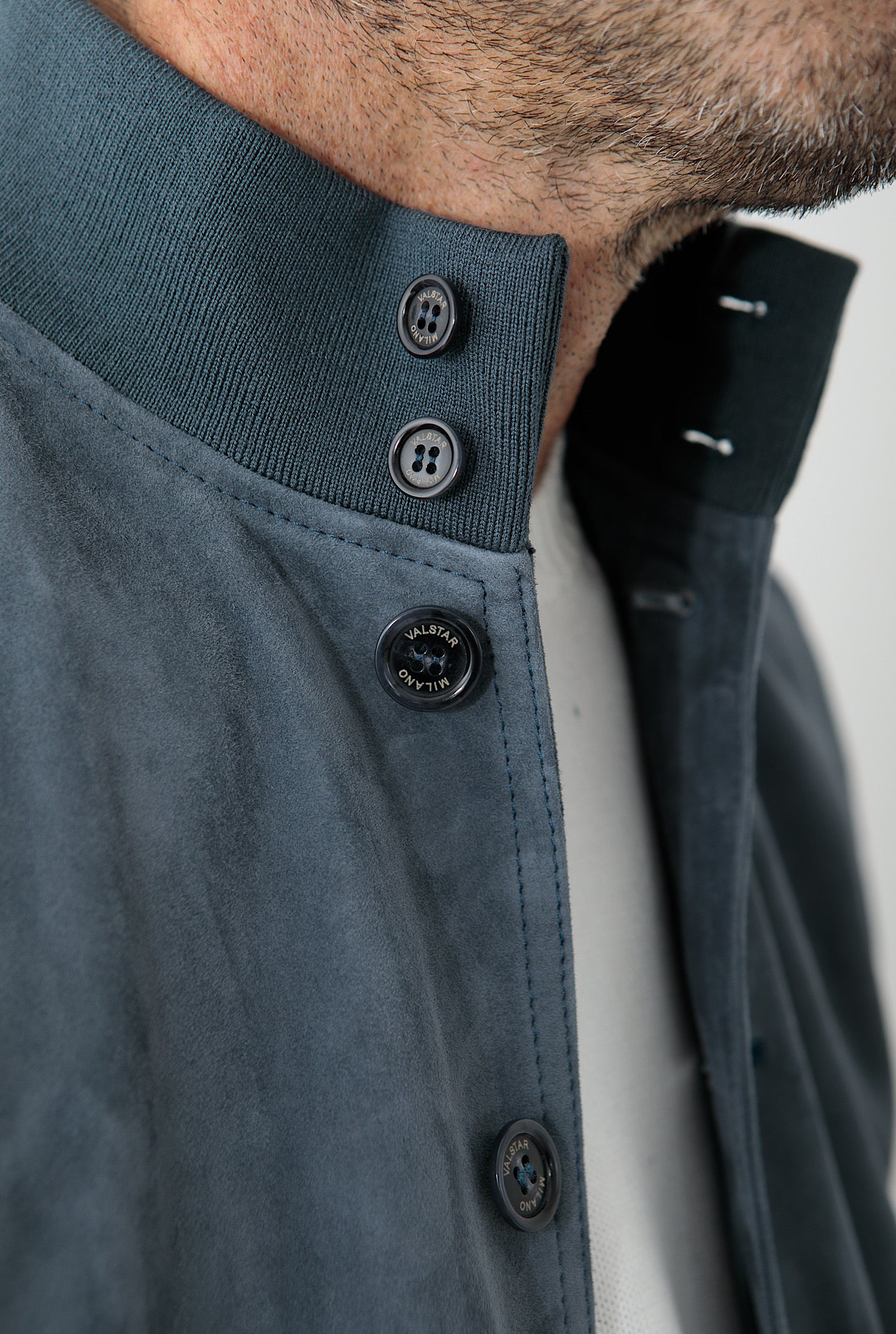 VALSTAR Giubbino in Suede Sfoderato Blu Marino - Guarino Store