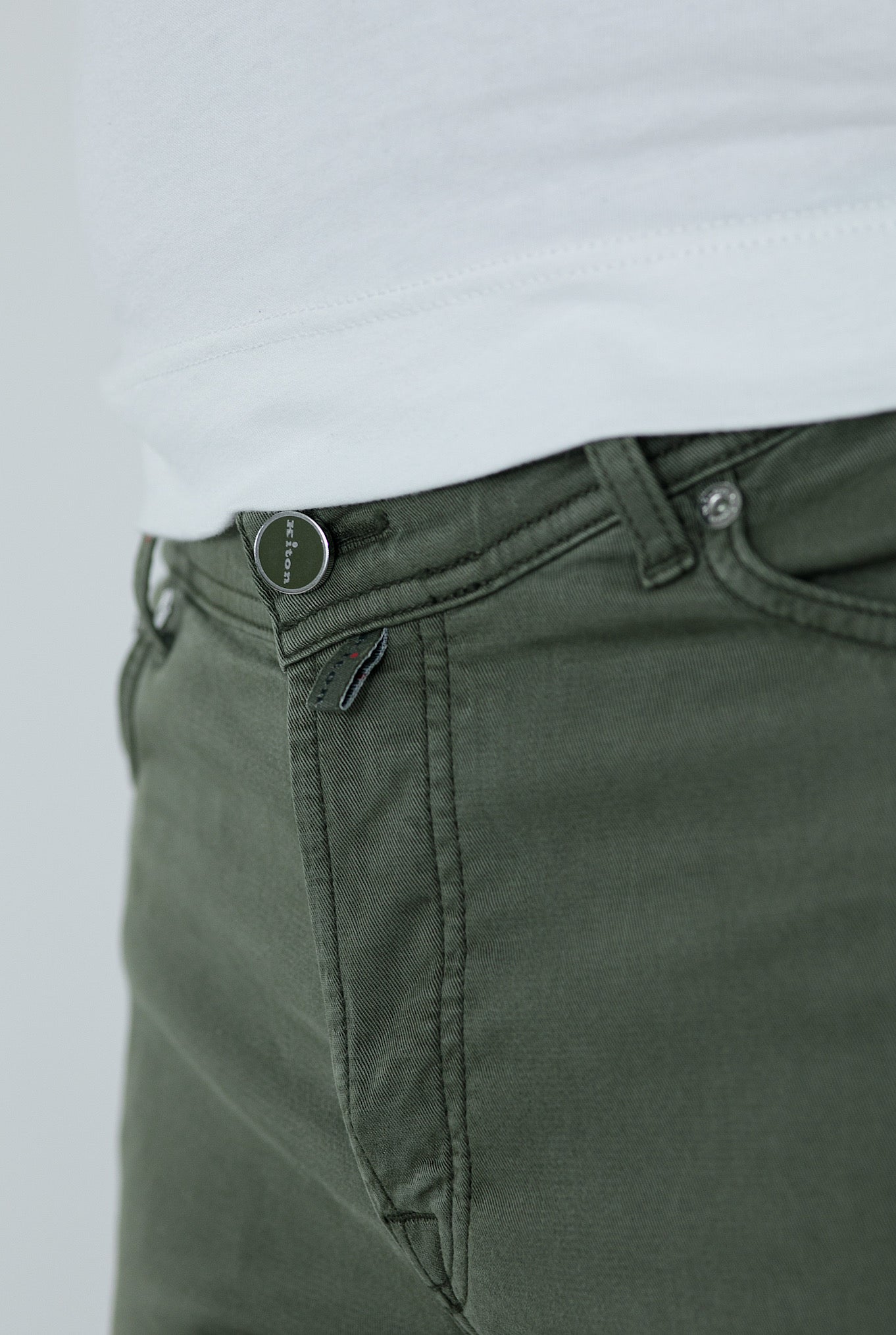 KITON Pantaloni 5 Tasche Verde Militare - Guarino Store
