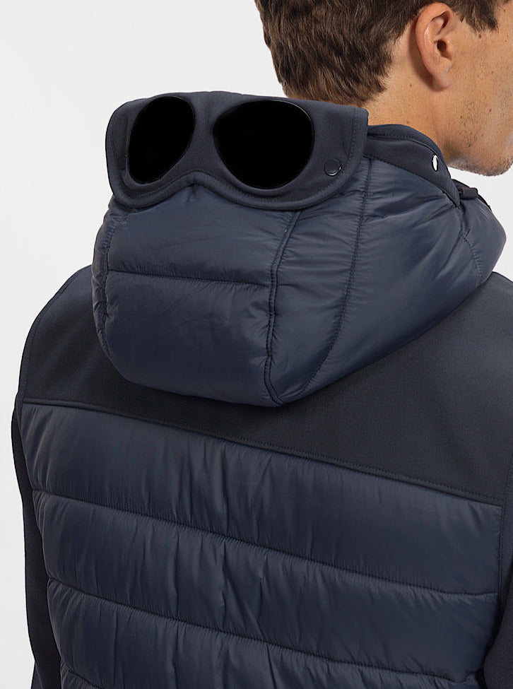 Gilet imbottito con cappuccio blu navy - Guarino Store