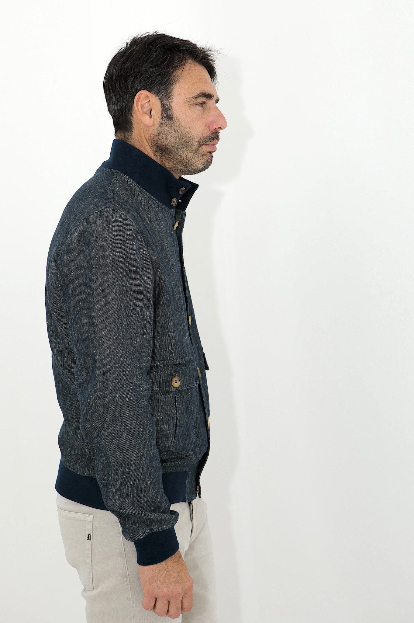 VALSTAR Giubbino Denim Lino Limited Edition Blu - Guarino Store