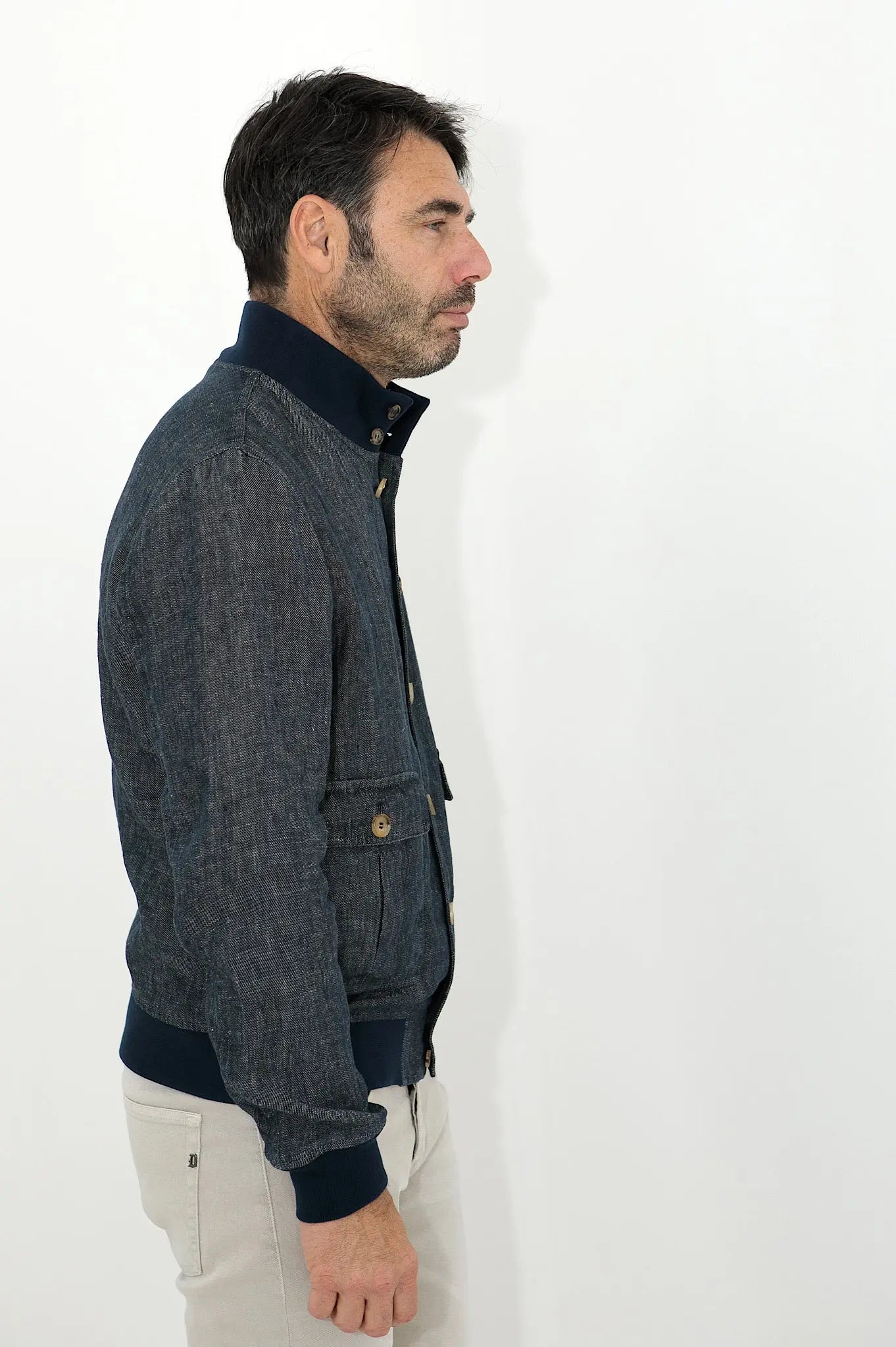 VALSTAR Giubbino Denim Lino Limited Edition Blu - Guarino Store