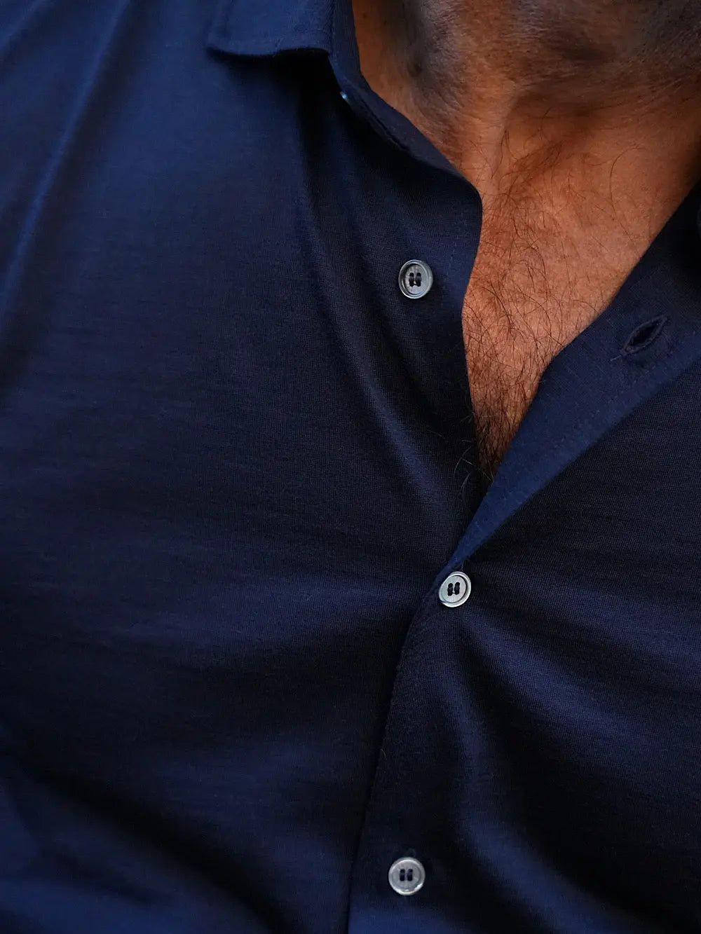 Fedeli Camicia Thomas in Jersey di Lana Blu - Guarino Store