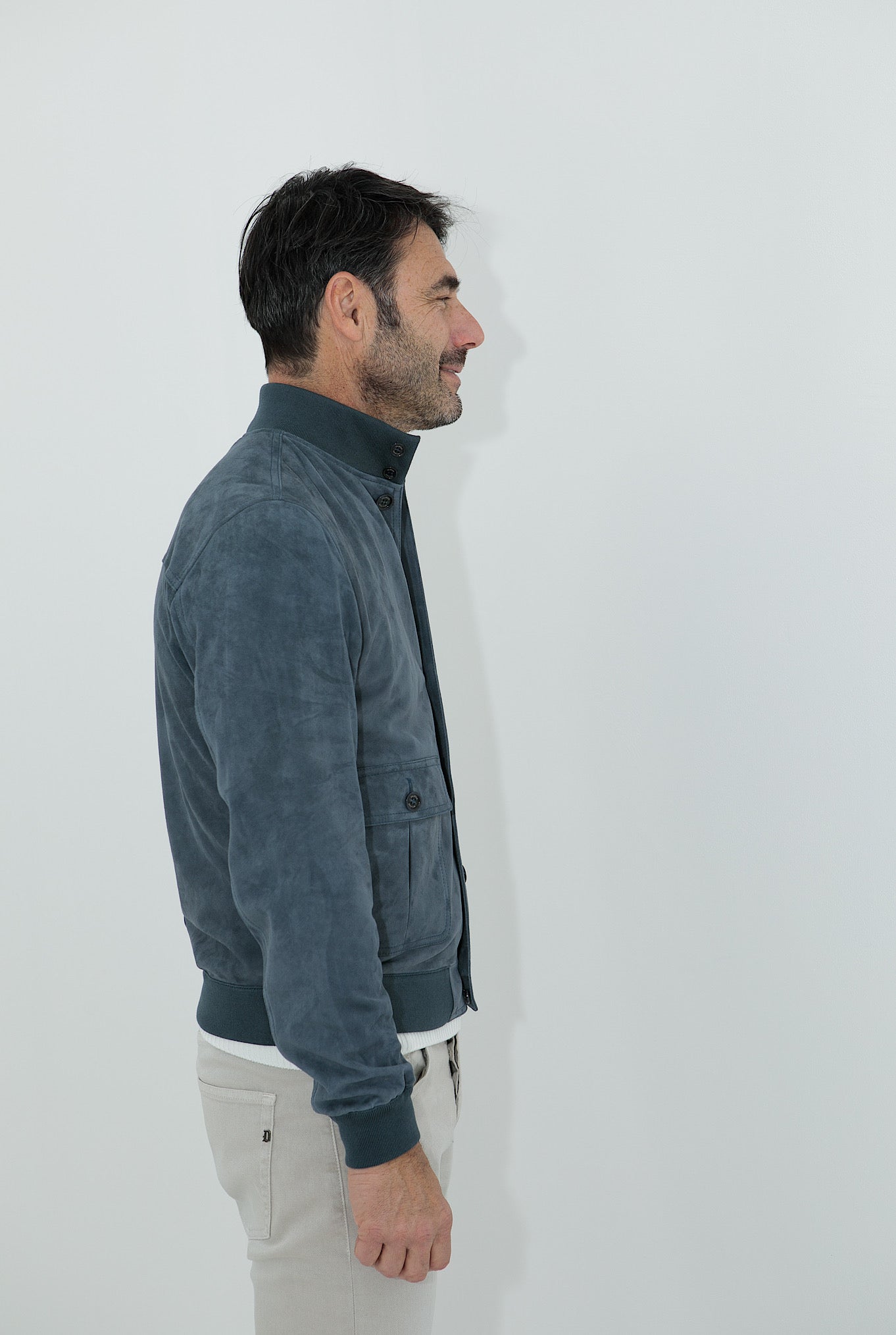 VALSTAR Giubbino in Suede Sfoderato Blu Marino - Guarino Store