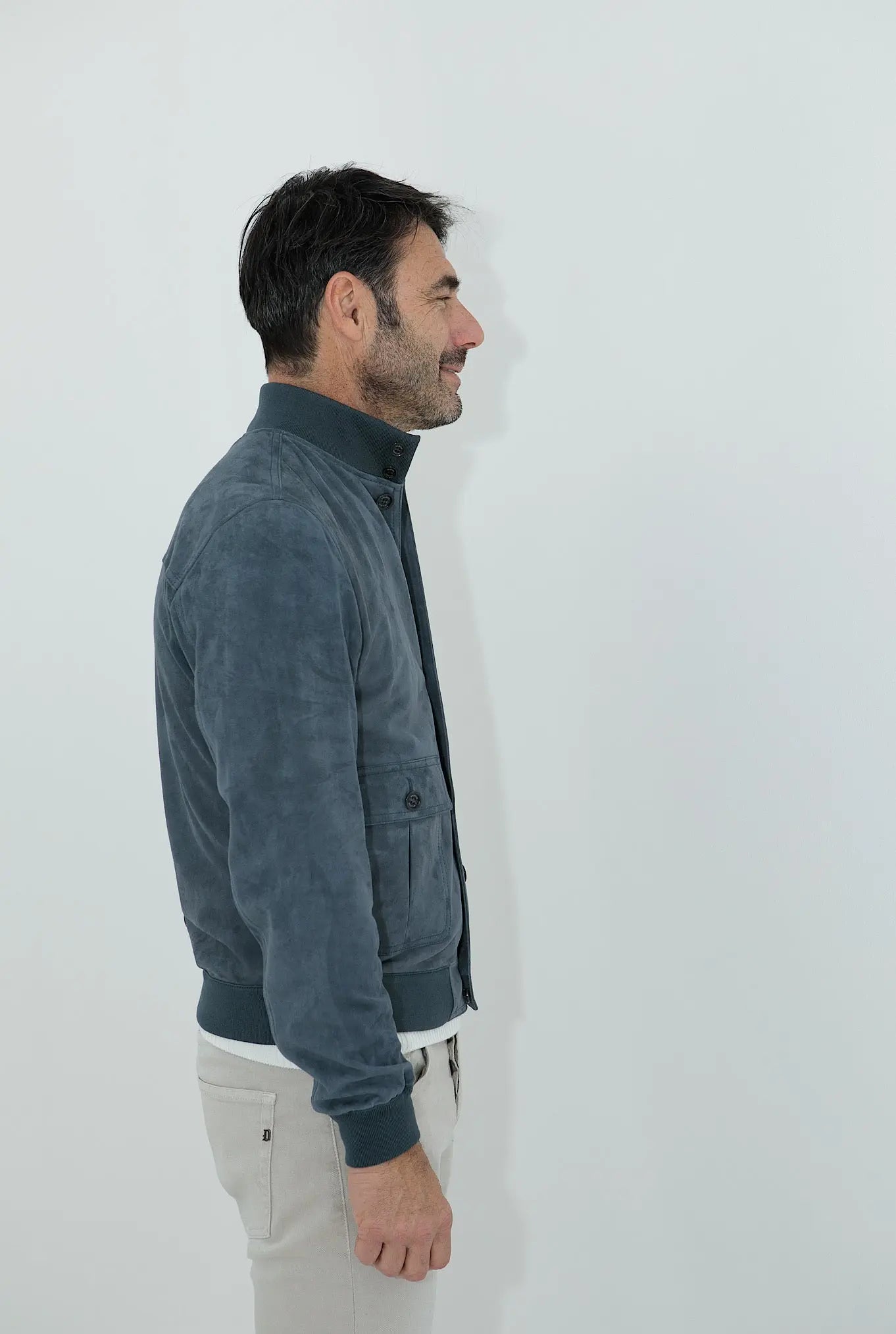 VALSTAR Giubbino in Suede Sfoderato Blu Marino - Guarino Store