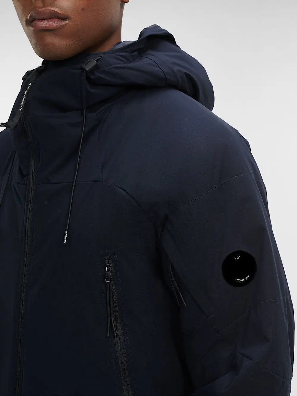 Giacca imbottita blu navy con cappuccio - Guarino Store