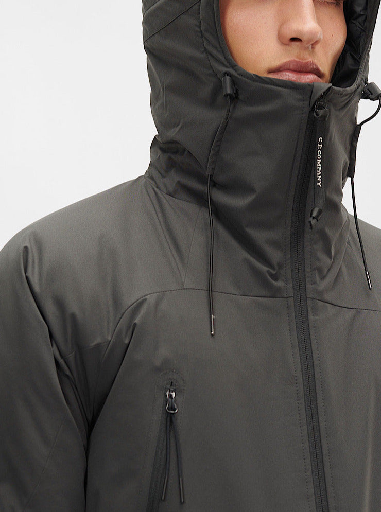 Giacca imbottita grigia con cappuccio - Guarino Store