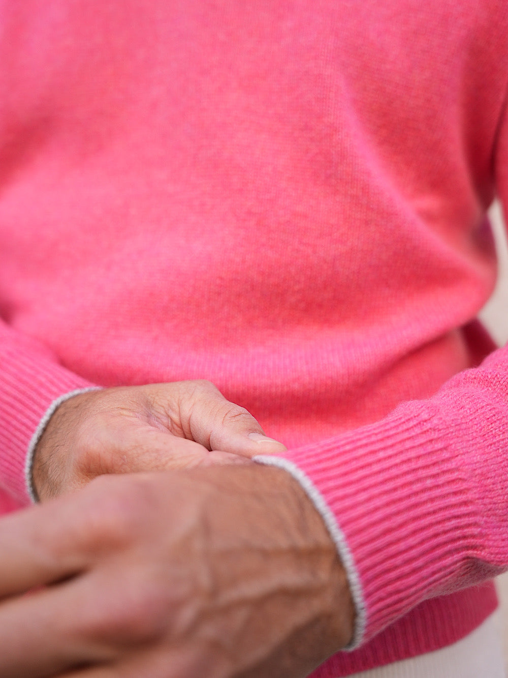 Girocollo cashmere tessuto Loro Piana rosso - Guarino Store