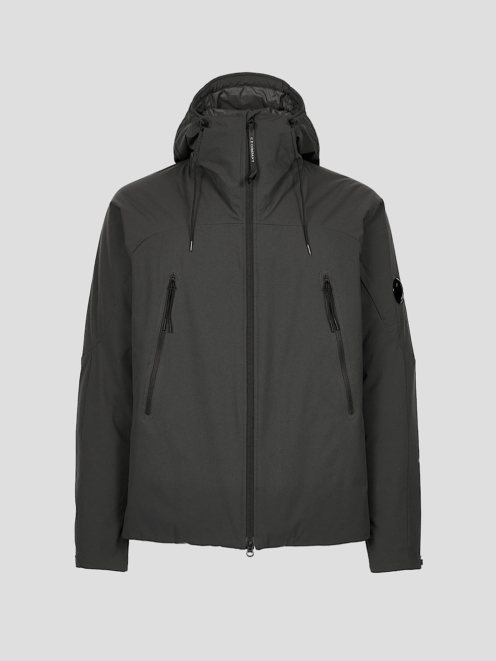 Giacca imbottita grigia con cappuccio - Guarino Store