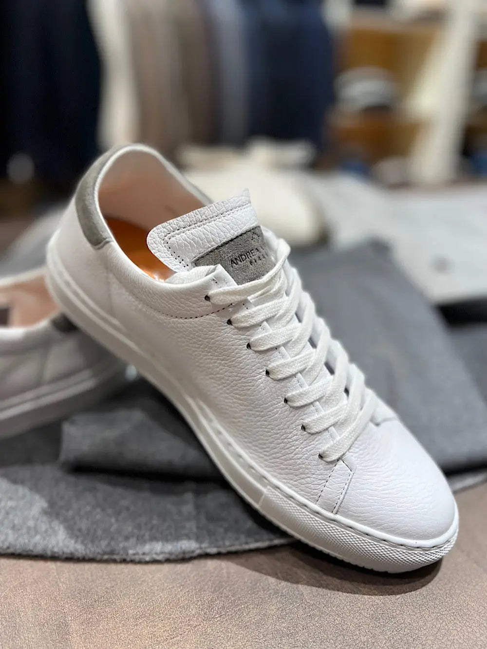 Andrea Ventura Sneaker Giannutri Pelle Cervo bianca - Guarino Store