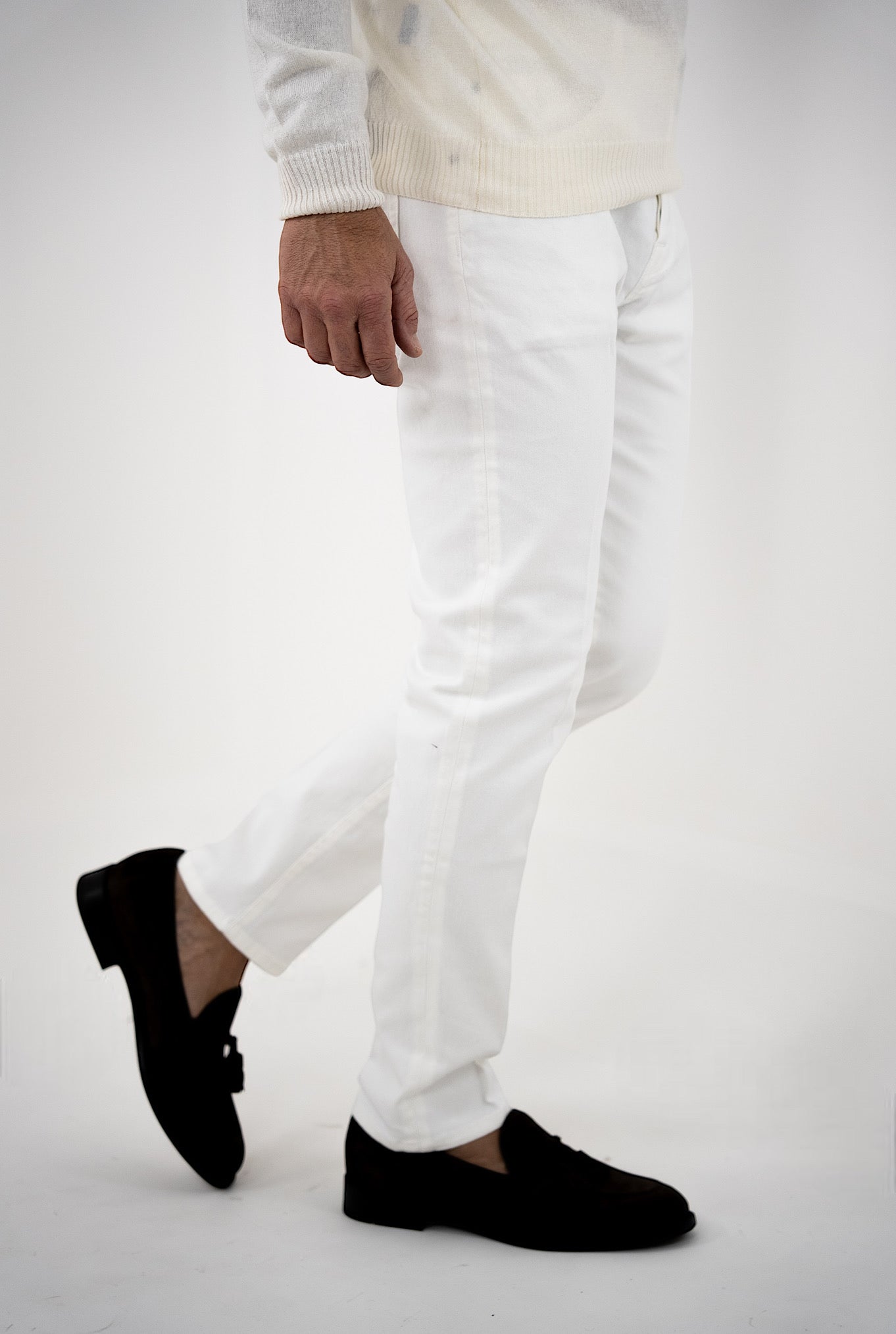 JACOB COHEN Pantaloni Scott Cropped Carrot Fit Bianco LIMITED EDITIONS - Guarino Store