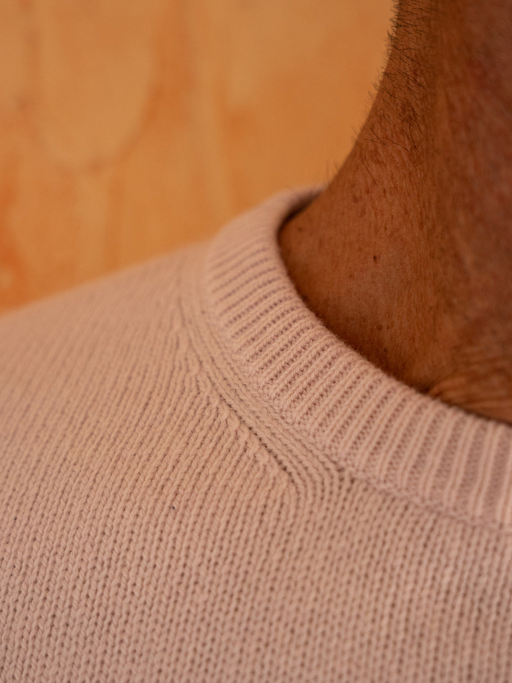 Girocollo cashmere tessuto Loro Piana panna - Guarino Store